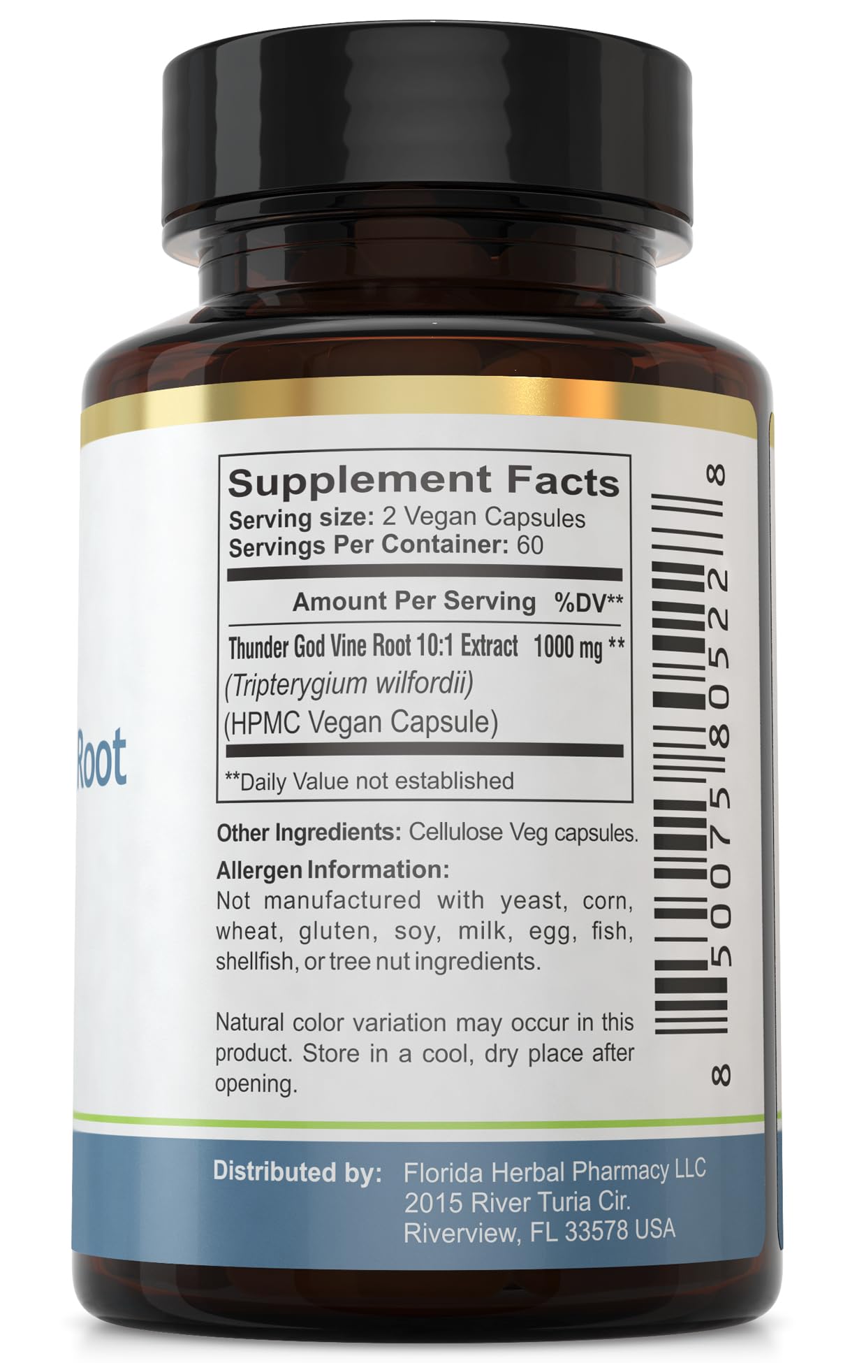 Florida Herbal Pharmacy Thunder God Vine Root Extract Capsules 120 Capsules
