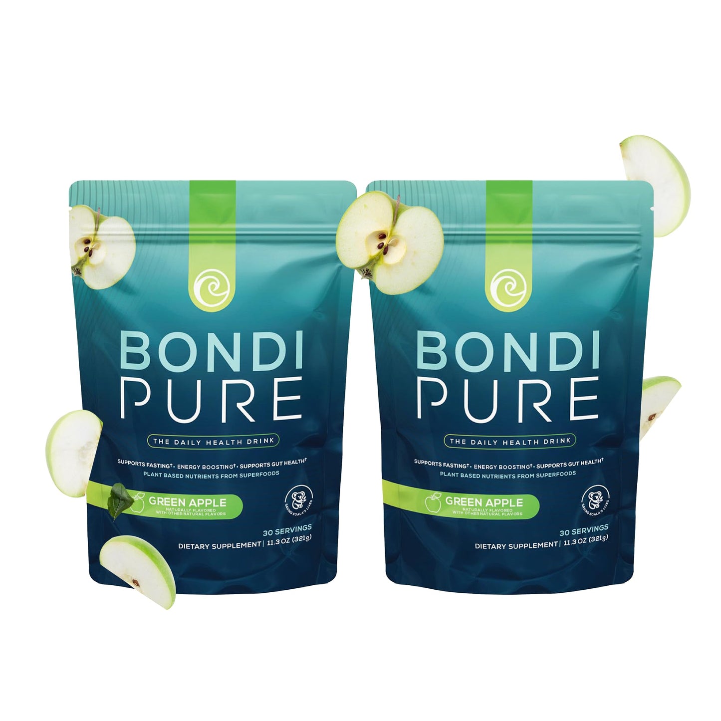 Bondi Pure Daily Health & Detox Drink Green Apple Powder 22.6