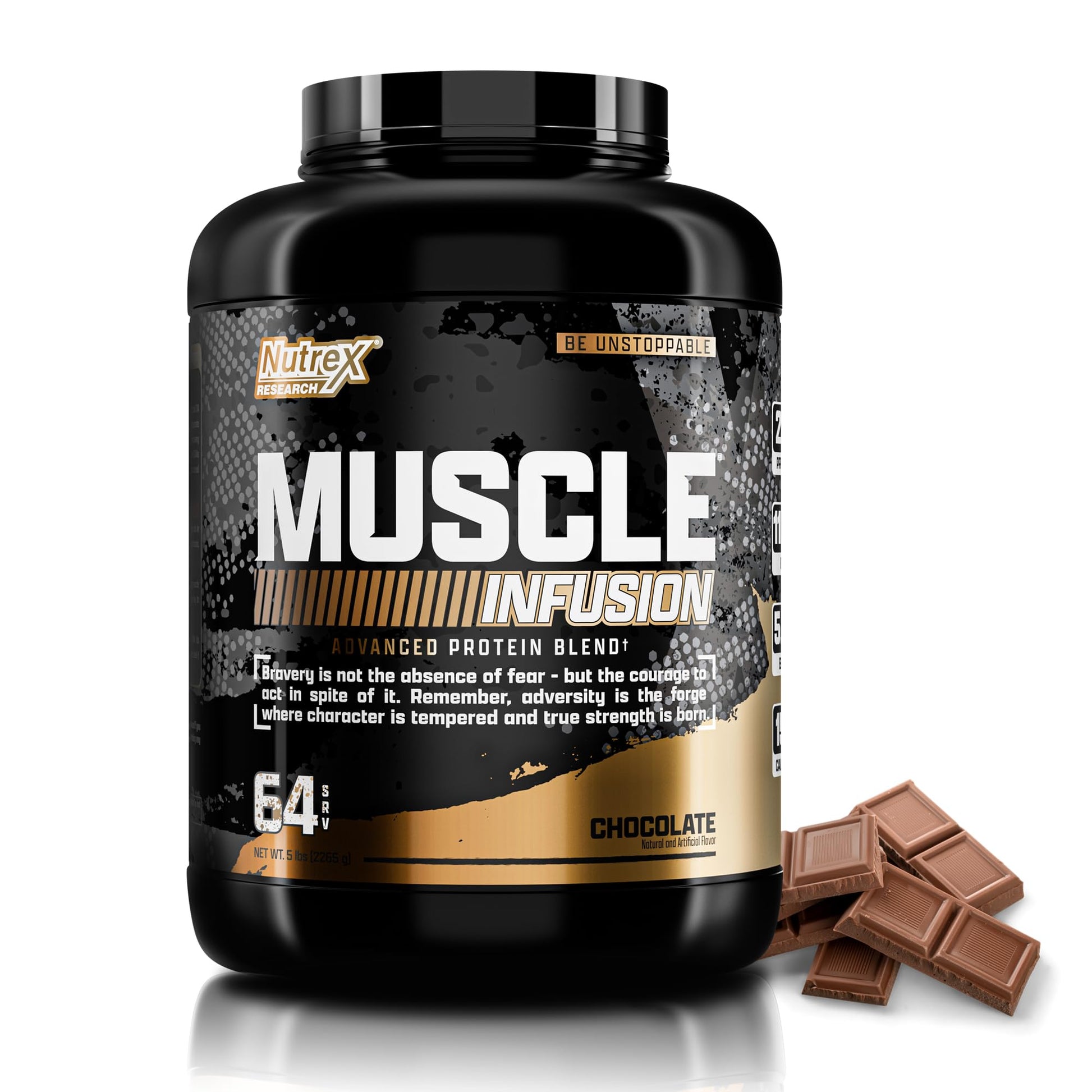 Nutrex Research Whey Protein Powder Chocolate Muscle Infusion Whey Isolate w/EAA & Hi BCAA for Muscle Gain, 5 lb, 80 Servings