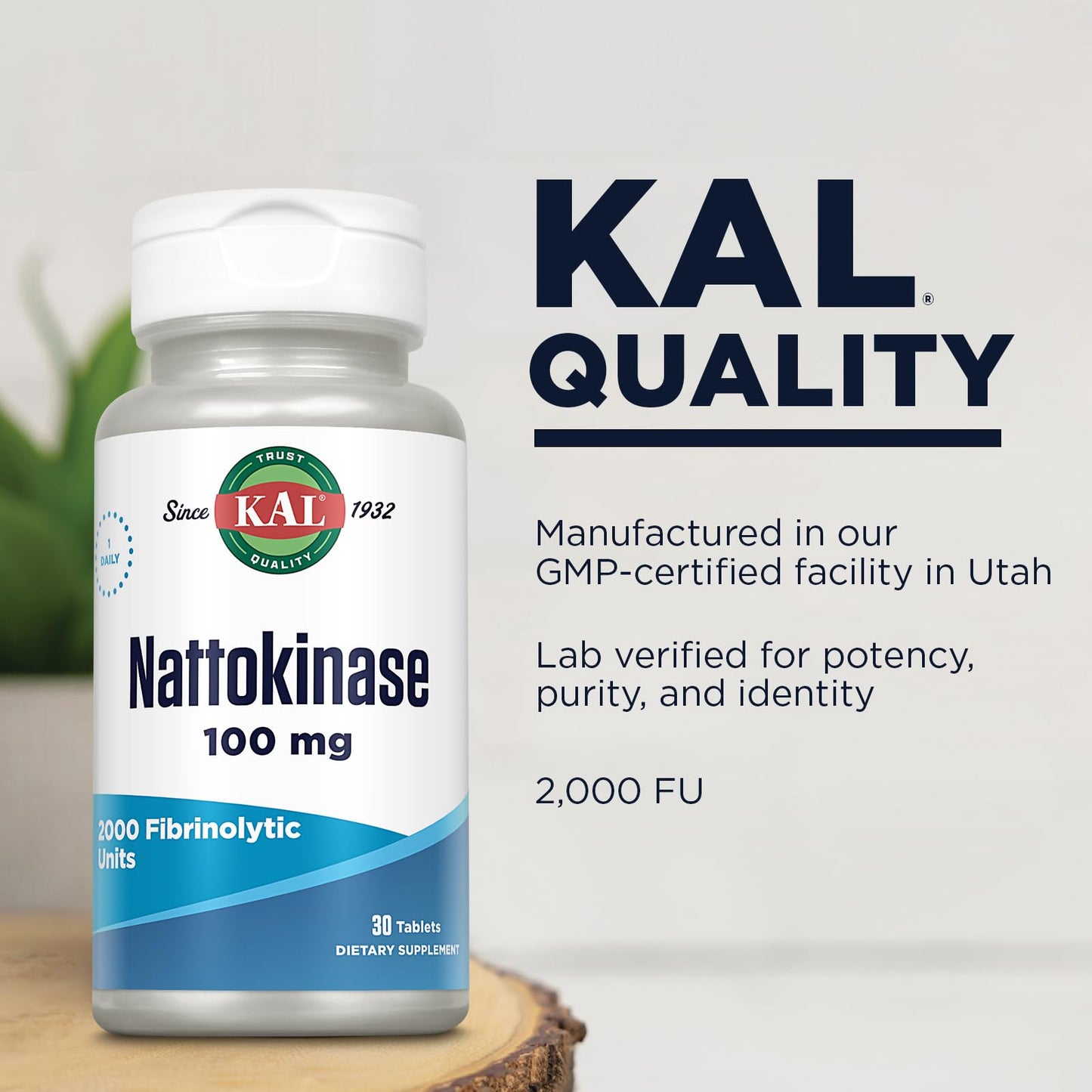 KAL Nattokinase 100 mg Tablets, 30 Count