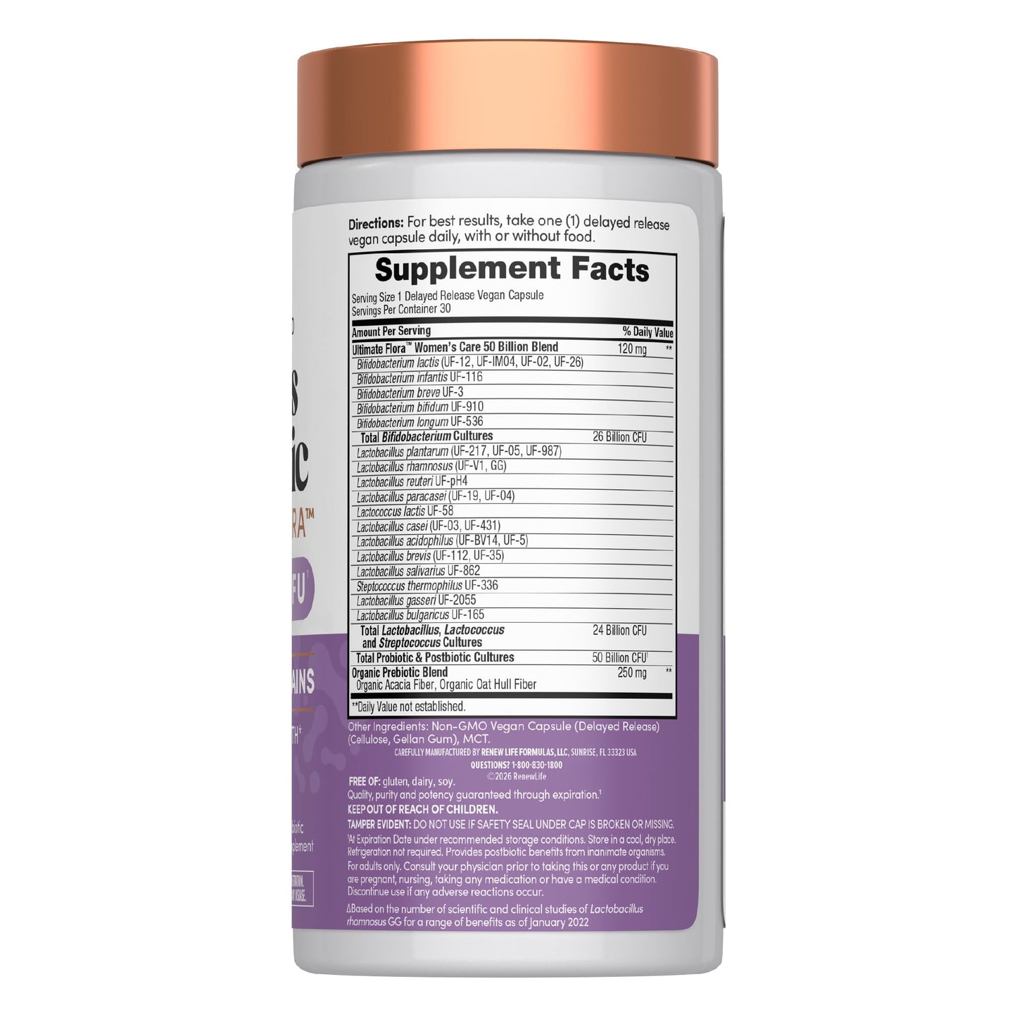 Renew Life Ultimate Flora Probiotics for Women 50 Billion CFU Capsule, 30 Count