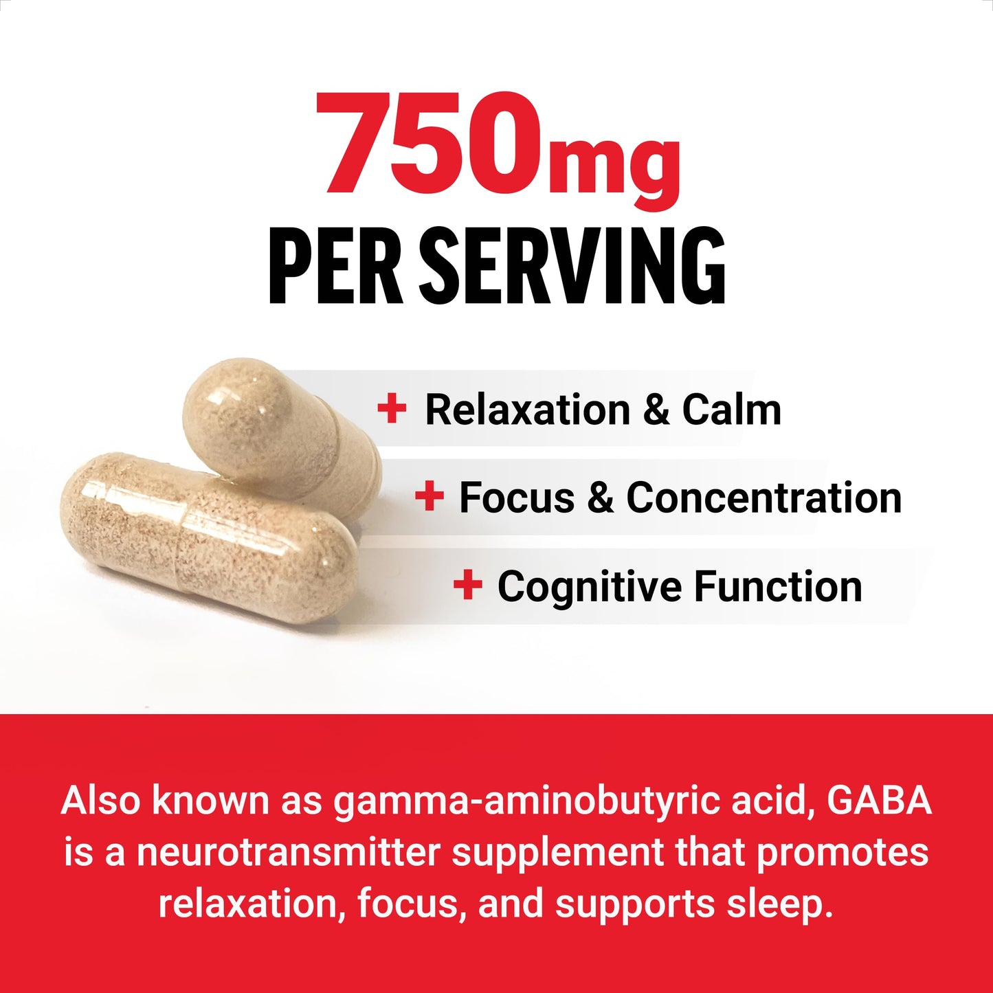 Force Factor GABA 750mg Capsule, 100 Count
