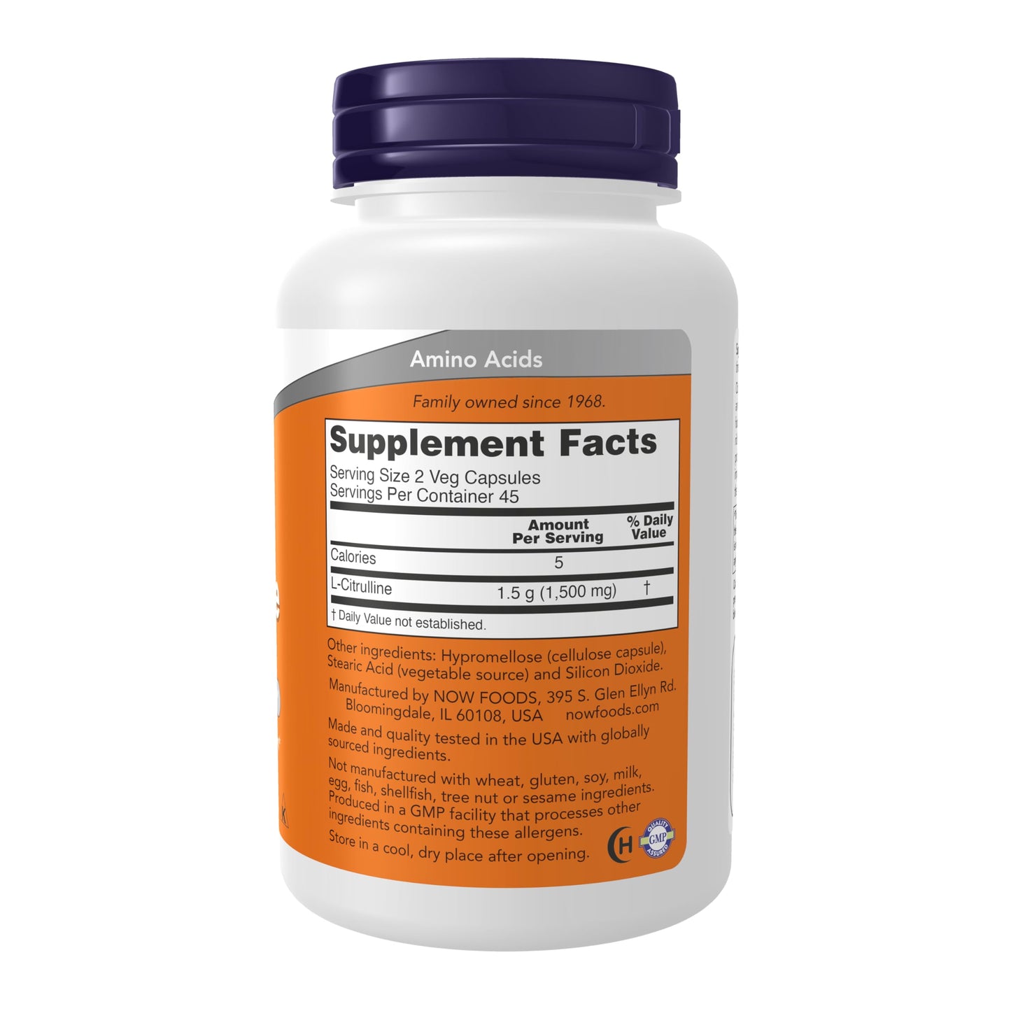 NOW Foods L-Citrulline 750 mg, 90 Veg Capsules