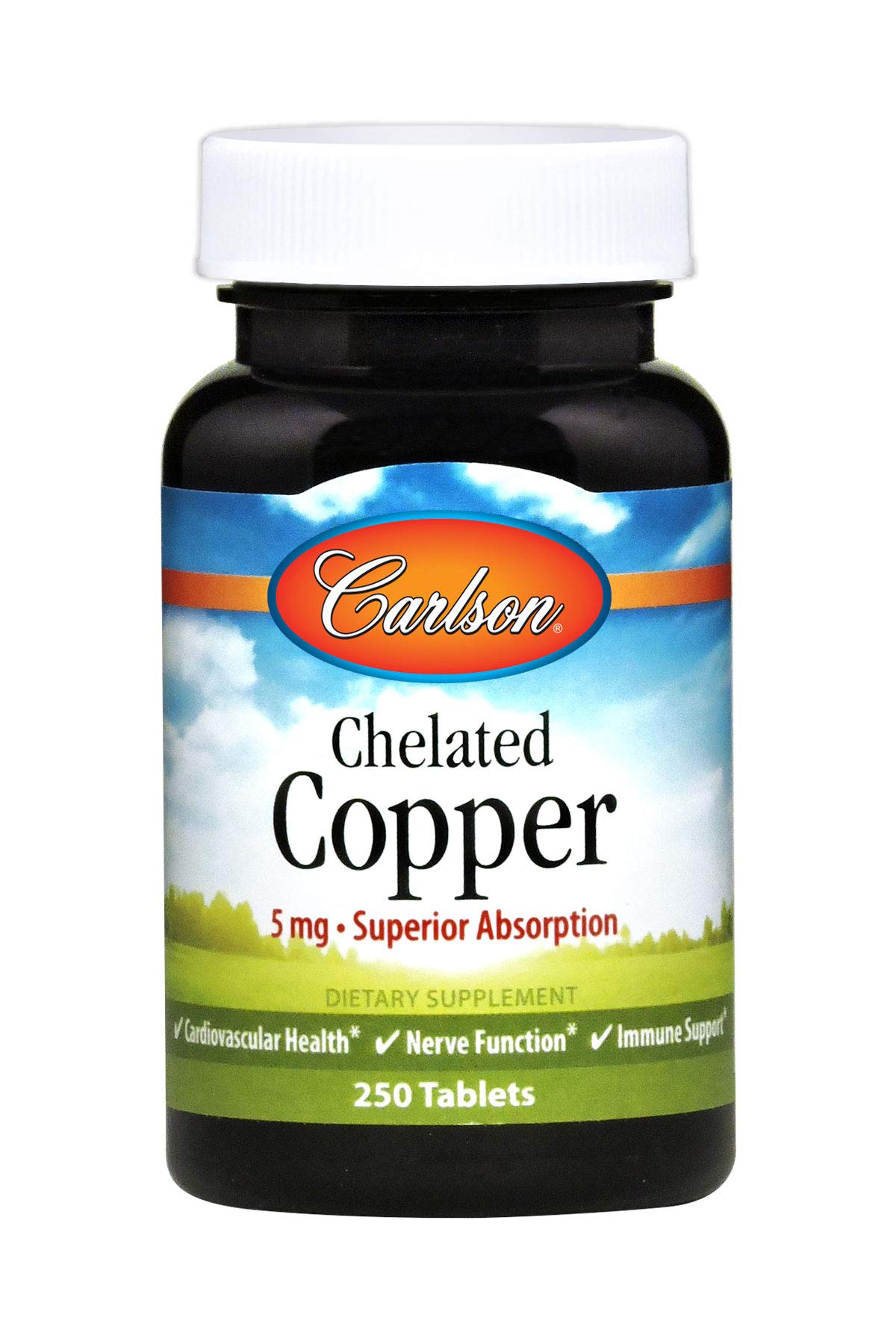 Carlson Chelated Copper 5 mg Tablets, 250 Count