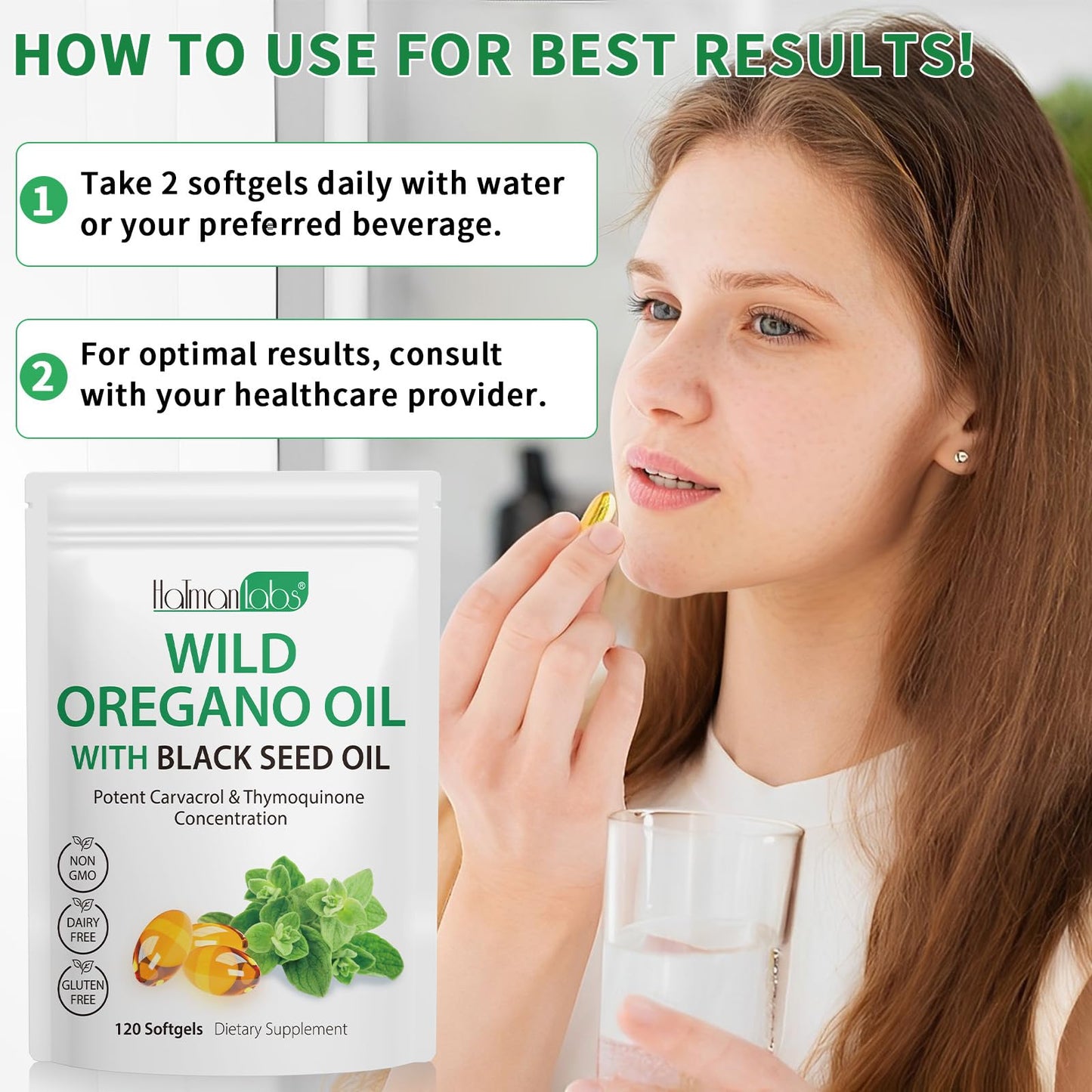 MXCZBSM Oregano Oil Softgels, 240 Count