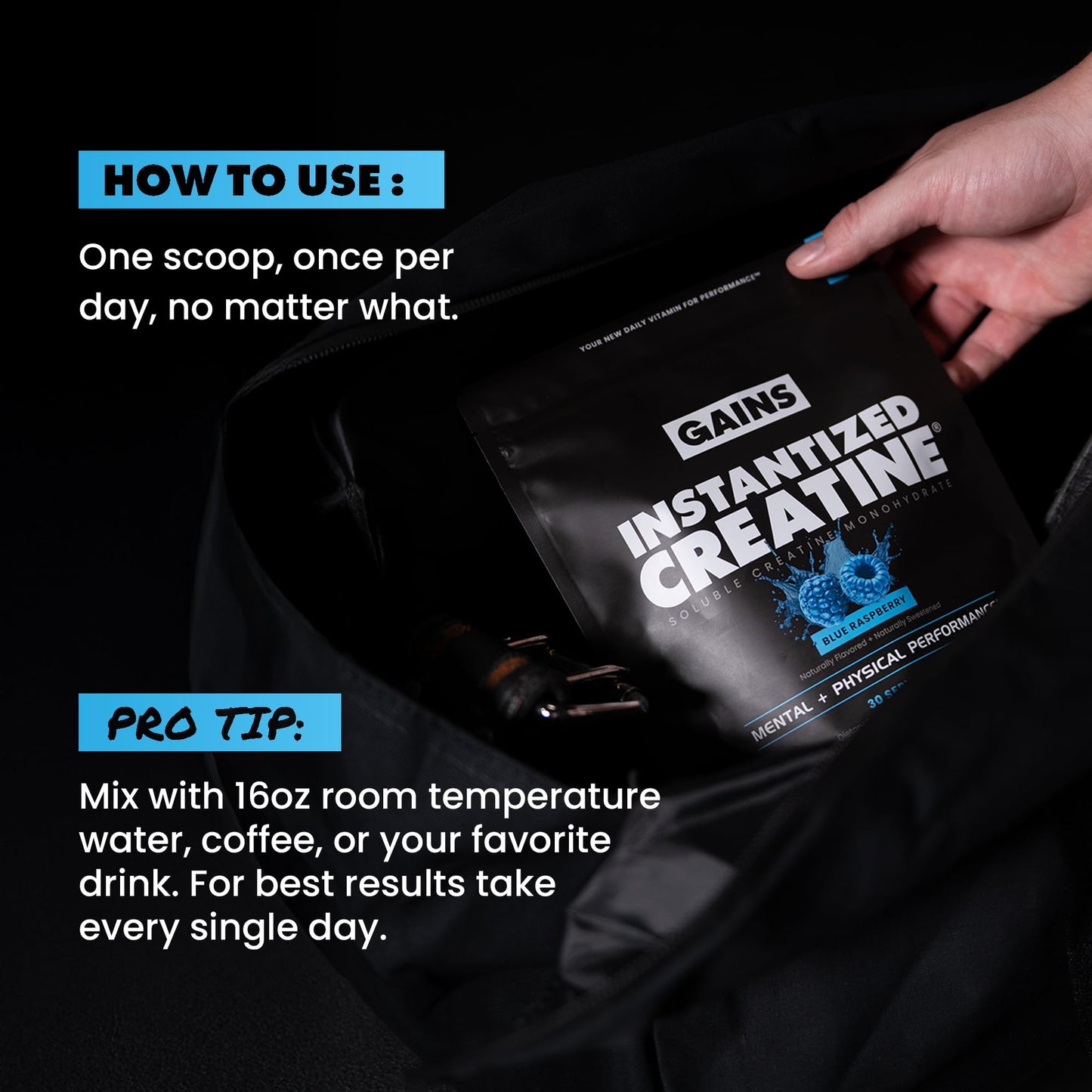 Gains in Bulk Instantized Creatine Monohydrate Powder, 30 Servings