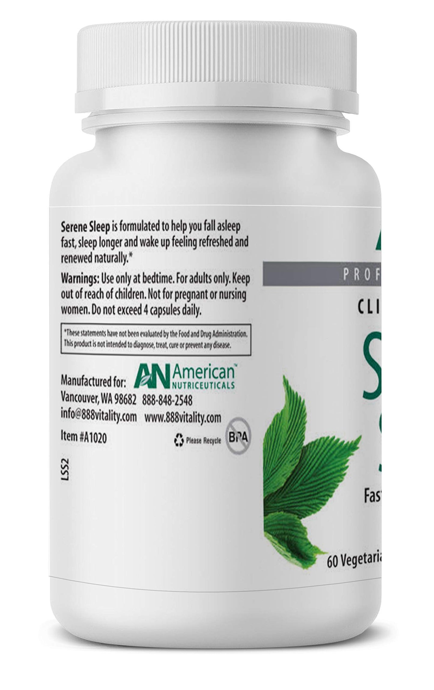 American Nutriceuticals Serene Sleep Aid Capsules, 60 Count