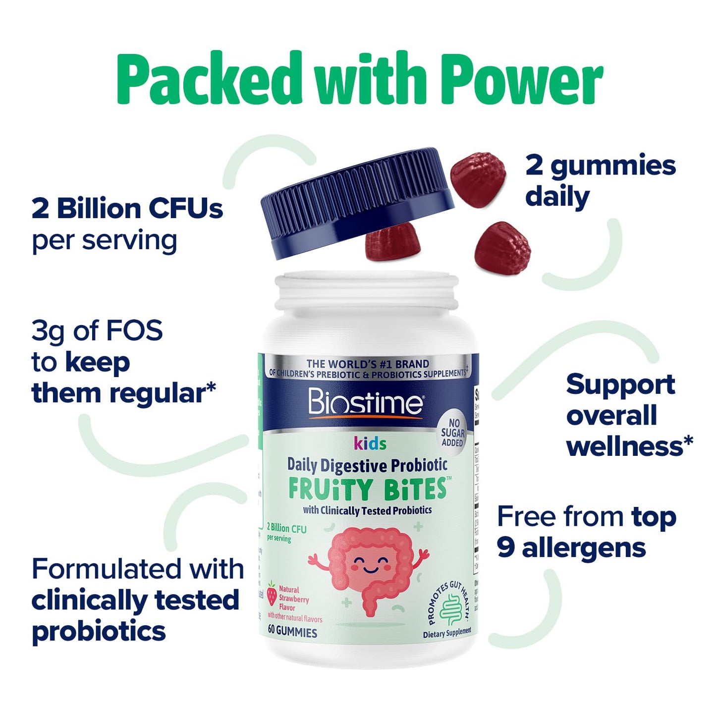 Biostime Kids Prebiotic & Probiotic Gummies 50 Count