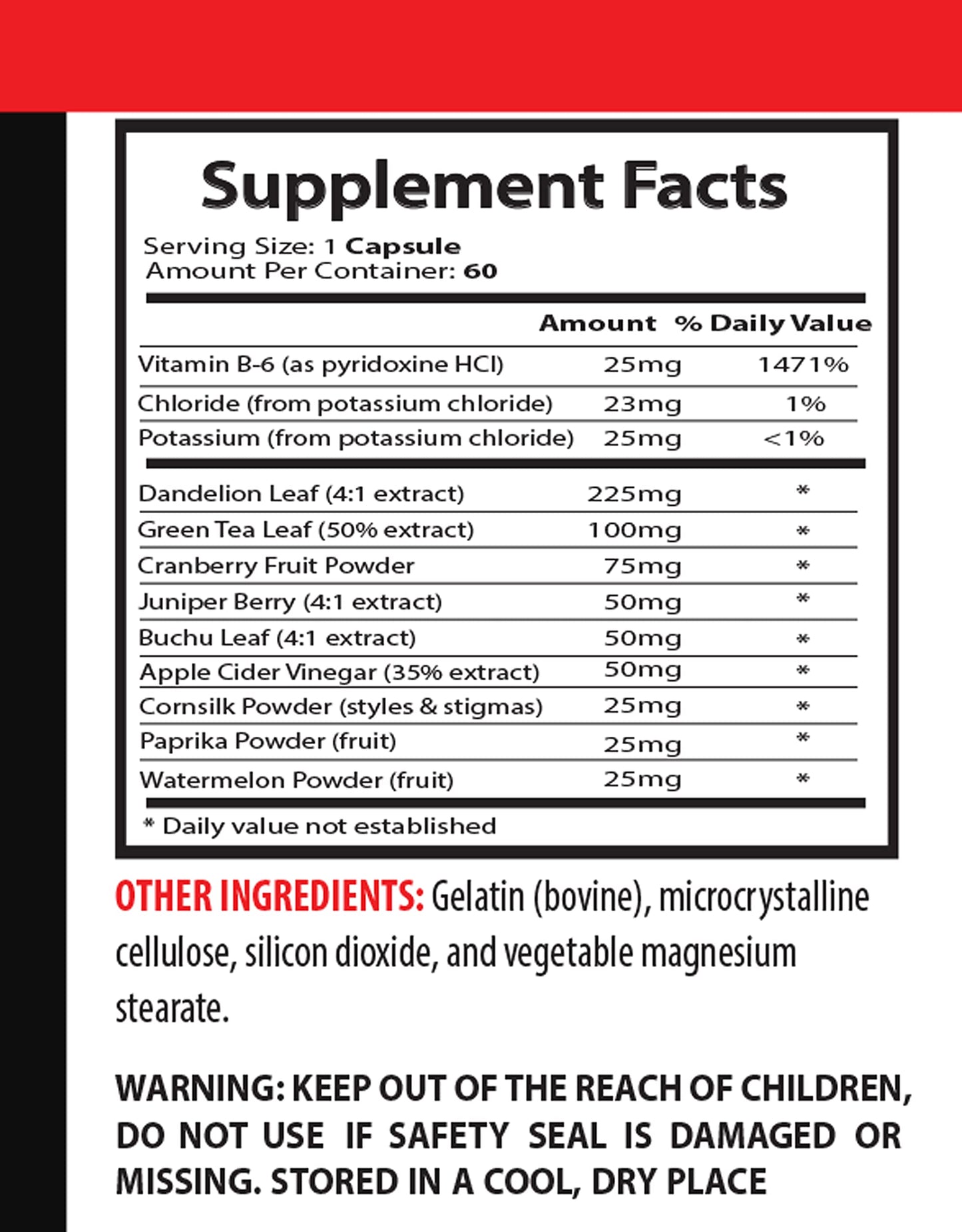 VIP VITAMINS Water Away Diuretic Capsules, 60 Count