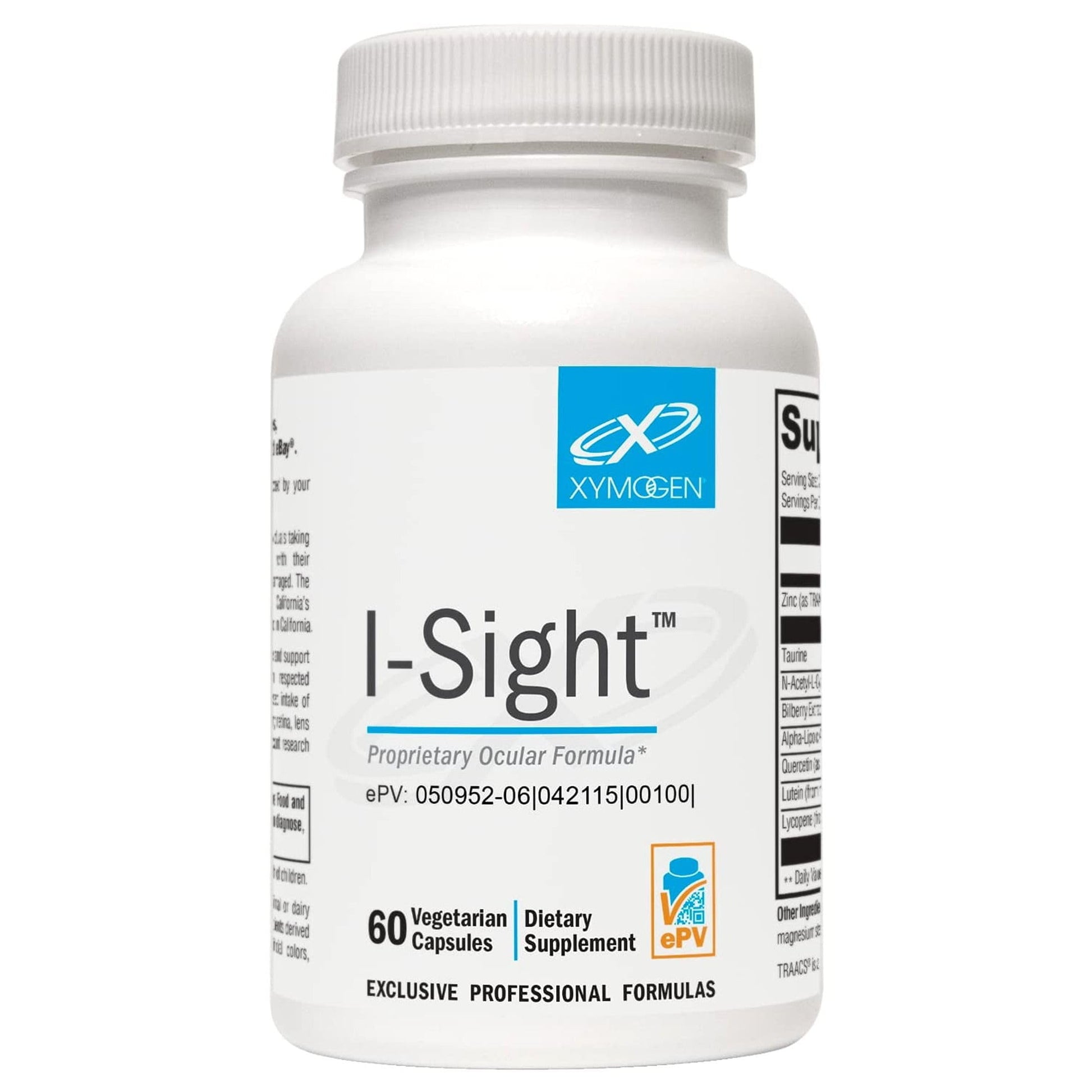 XYMOGEN I-Sight Eye Health & Vision Support Antioxidant Nutrient Formula Aids Macula, Retina & Lens Health 60 Capsules