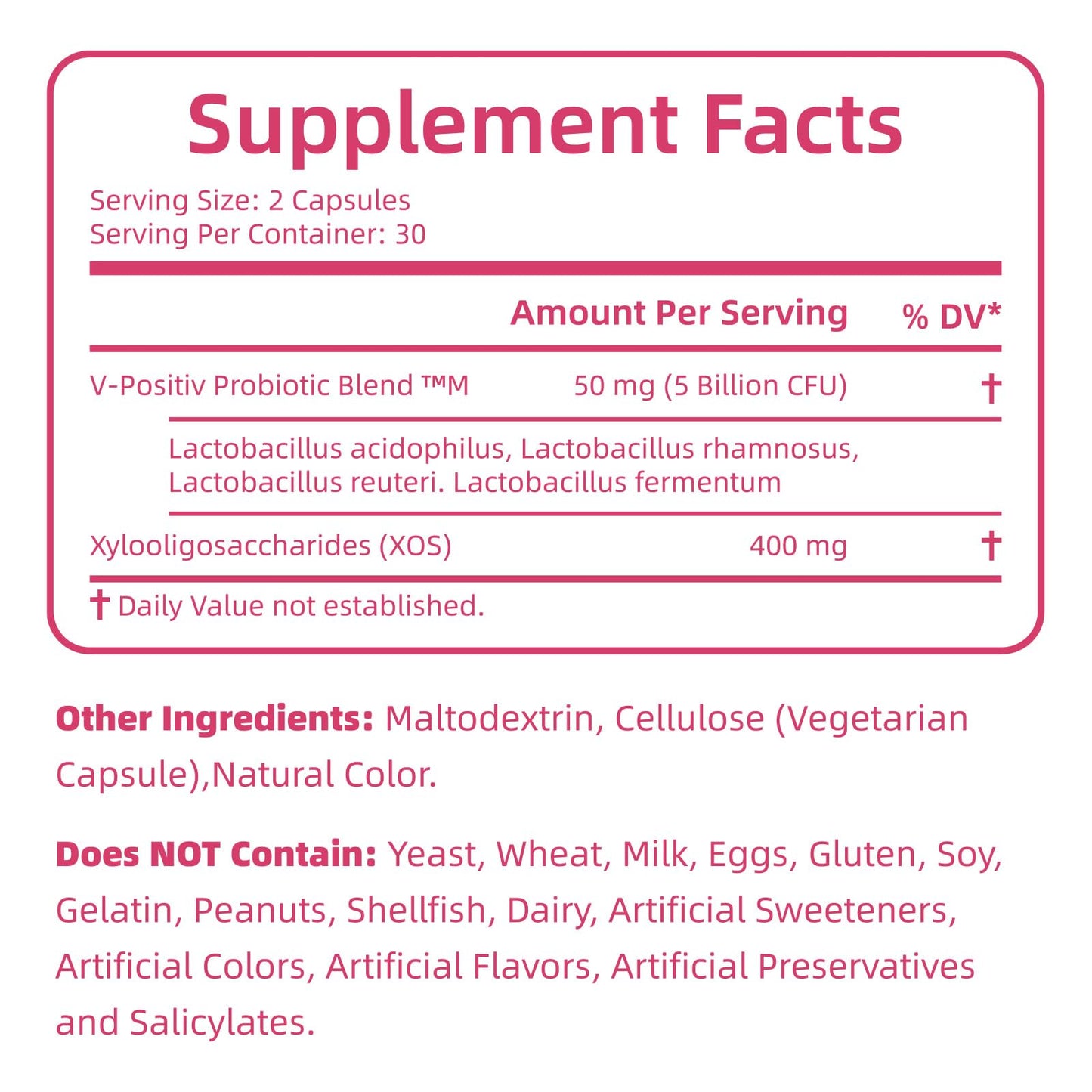 Sykik Women's Vaginal Probiotics with Prebiotics & Lactobacillus Blend, pH Balance, Capsule, 60 Count