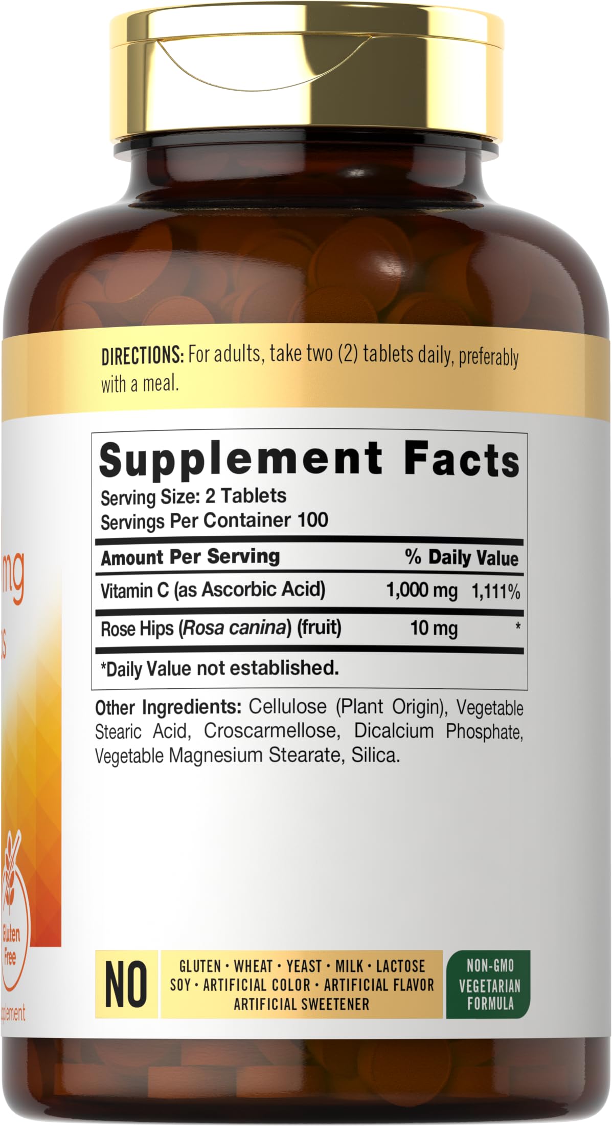 Carlyle Vitamin C 500mg with Rose Hips Tablet, 200 Tablets
