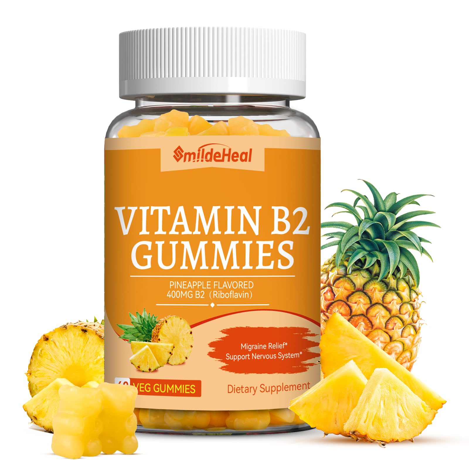 SmildeHeal Vitamin B2 Gummies Gummy 60 Count