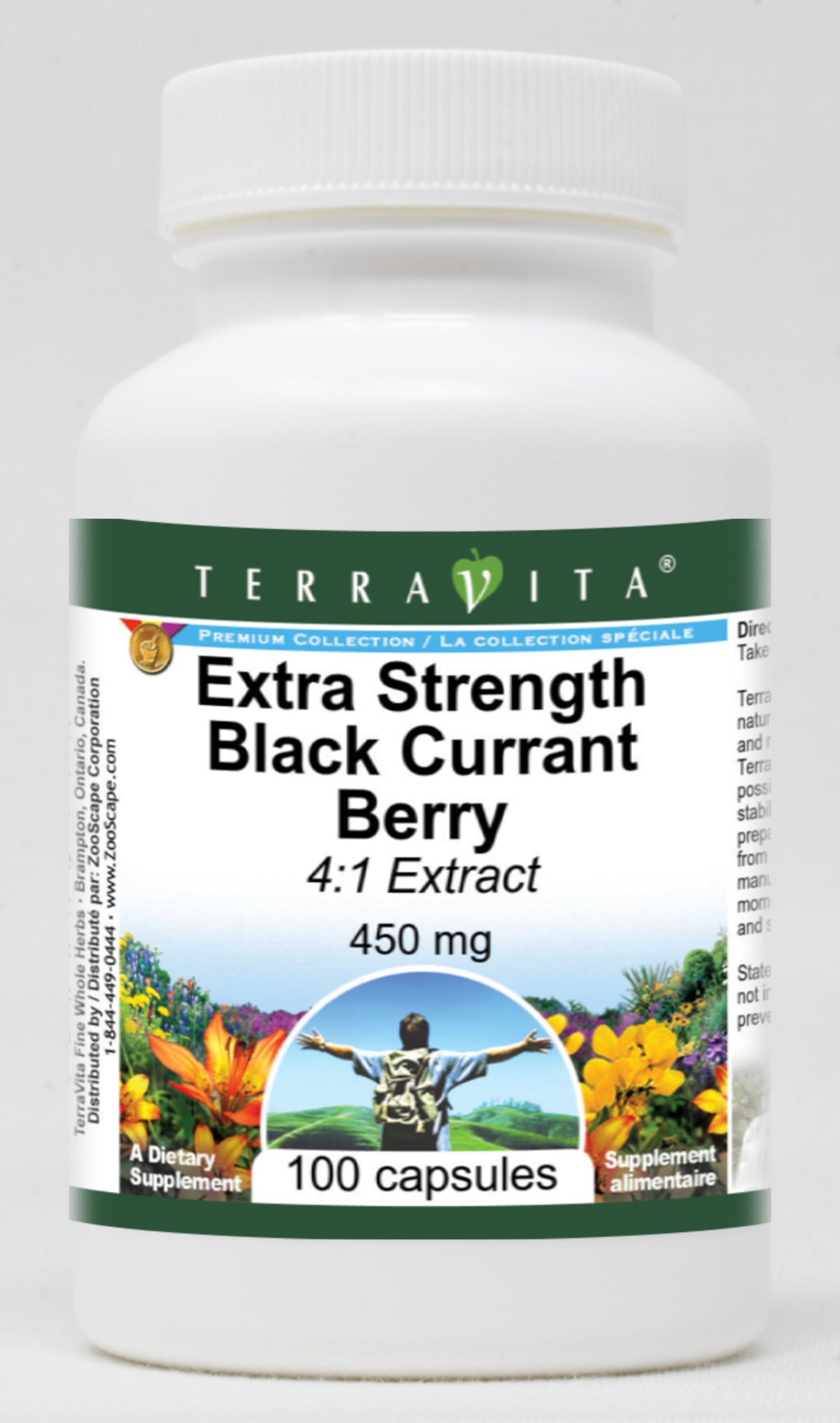 Terravita Extra Strength Black Currant Berry 4:1 Extract - 450 mg Capsule, 300 Capsules