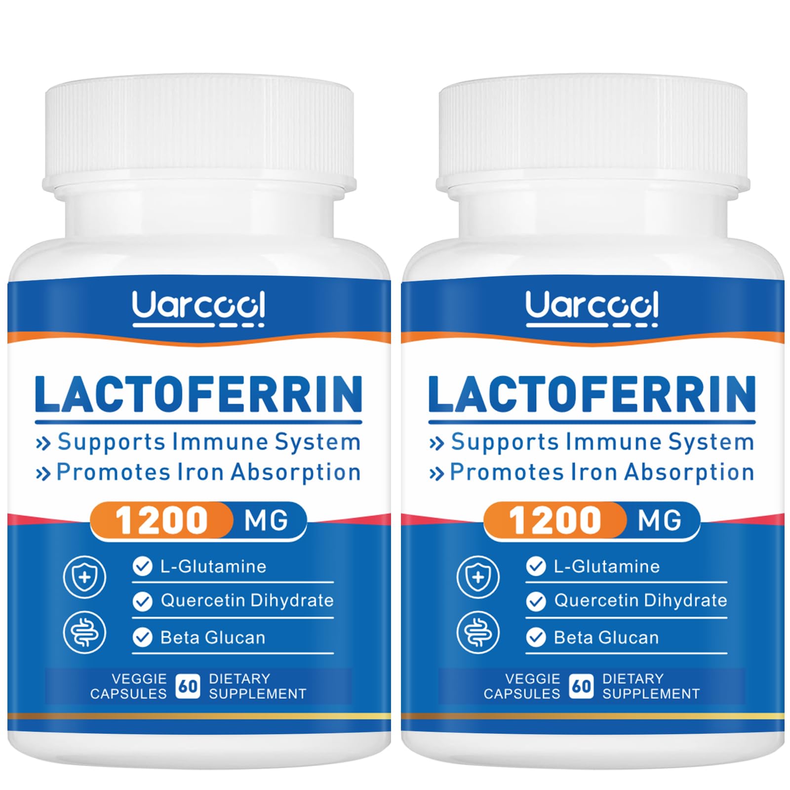 Uarcool Lactoferrin Supplement 1200mg Softgels, 2 Bottles