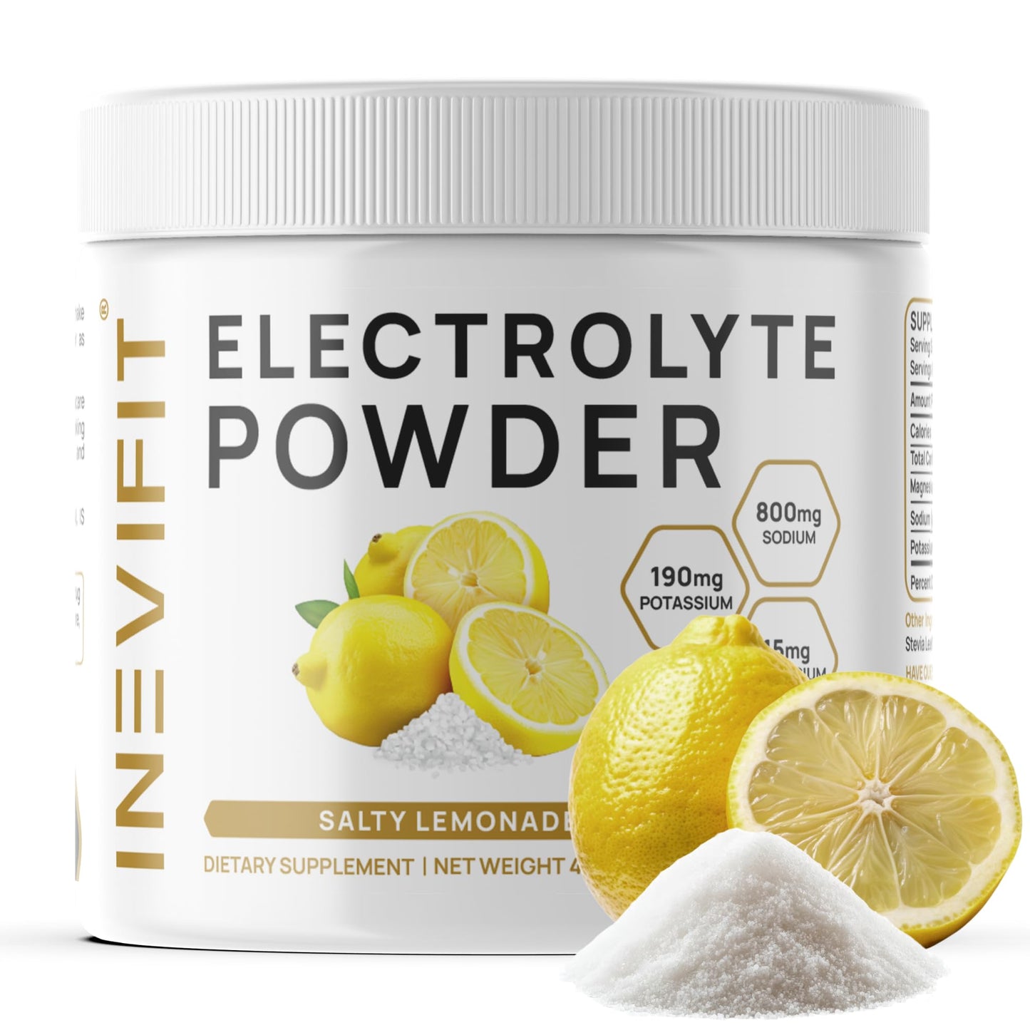 INEVIFIT Salty Lemonade Electrolyte Powder, 5.7 Ounce