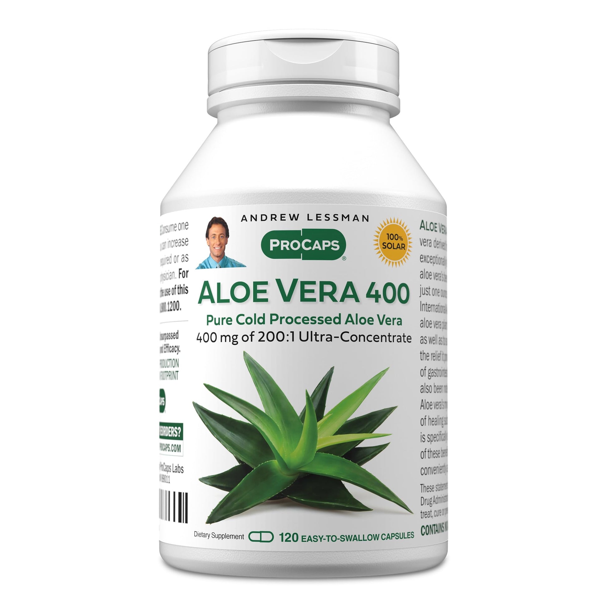 ANDREW LESSMAN Aloe Vera 400 mg Capsules, 120 Count