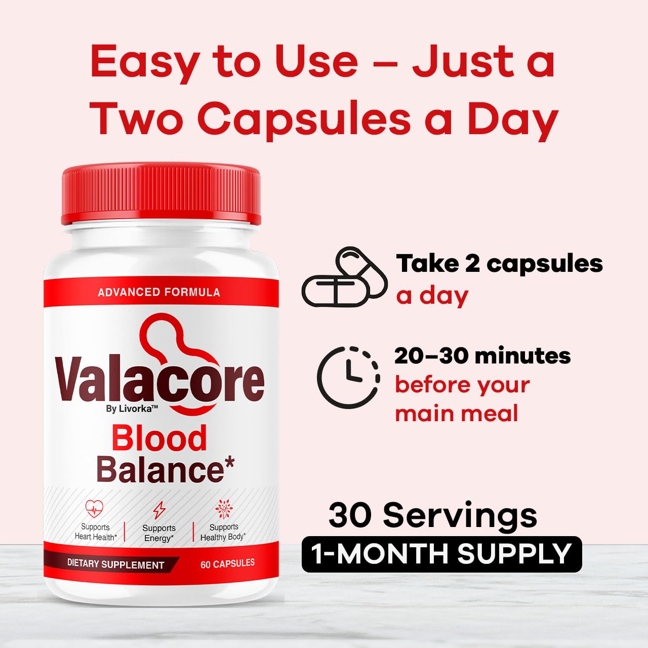 LIVORKA Valacore Blood Support Advanced Formula Capsules, 300 Capsules