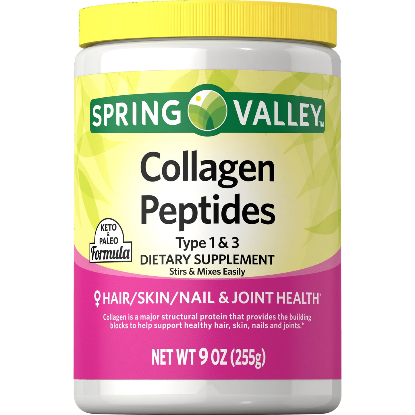 Generic SV Collagen Spring Valley Collagen Peptides Type 1 & 3 Dietary Supplement Powder 9 oz