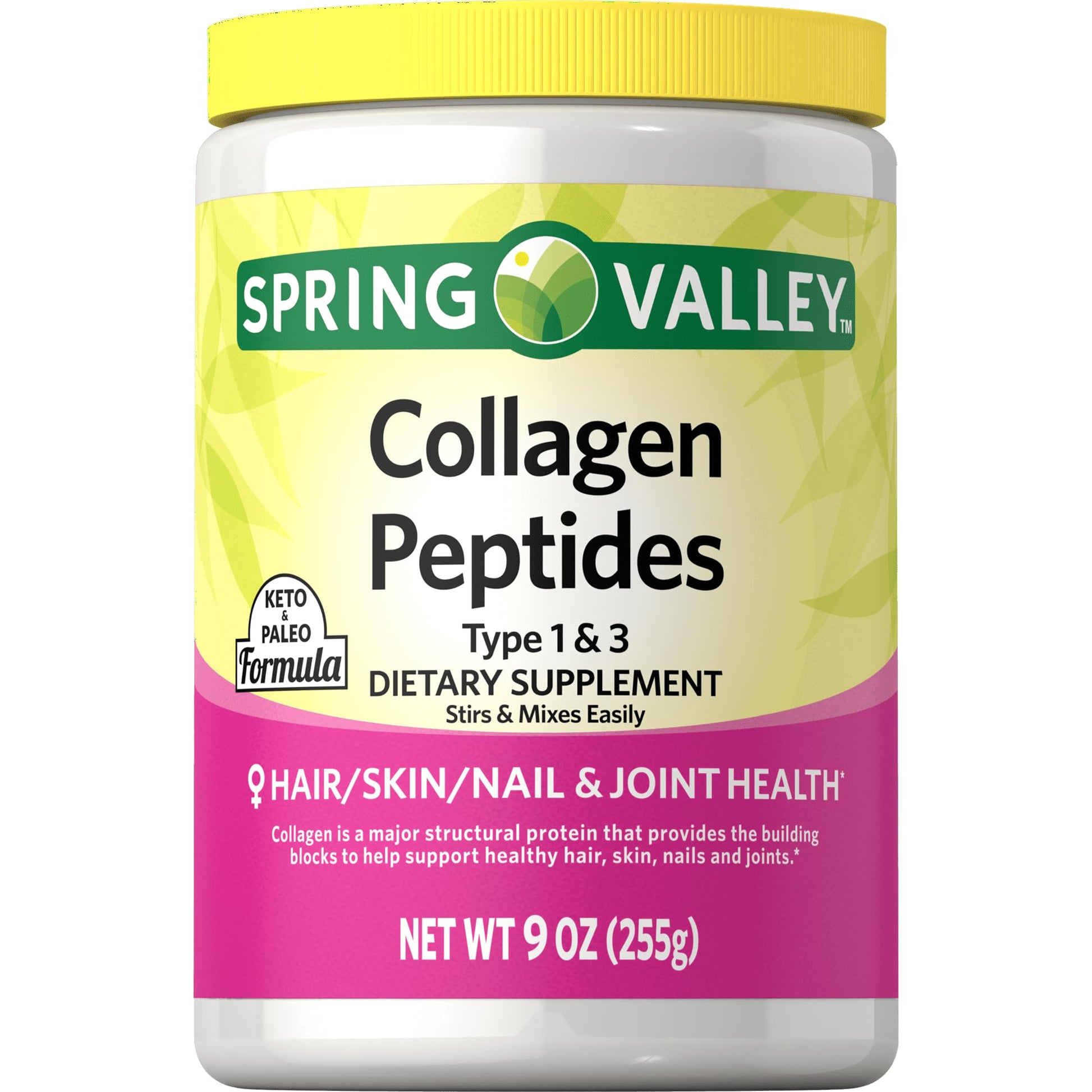 Generic SV Collagen Spring Valley Collagen Peptides Type 1 & 3 Dietary Supplement Powder 9 oz