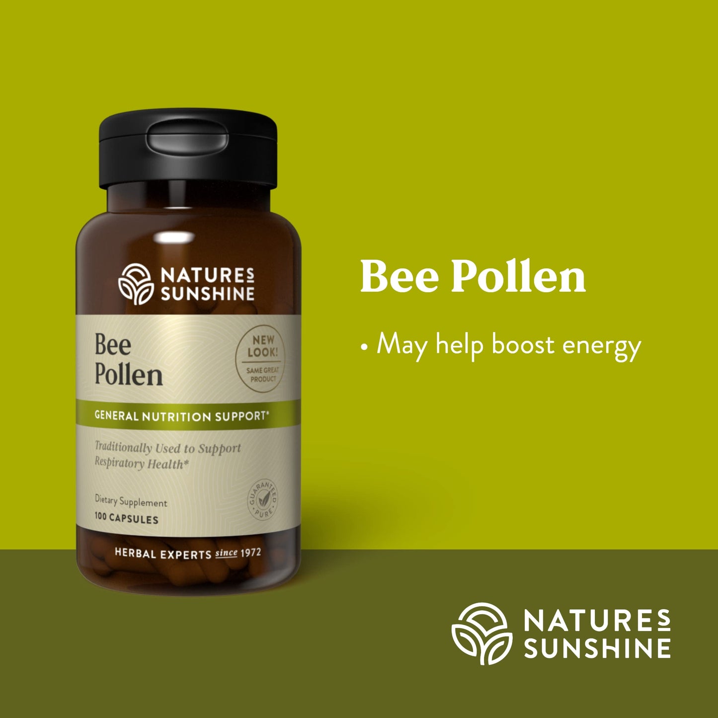 Nature's Sunshine Bee Pollen Capsules, 100 Count