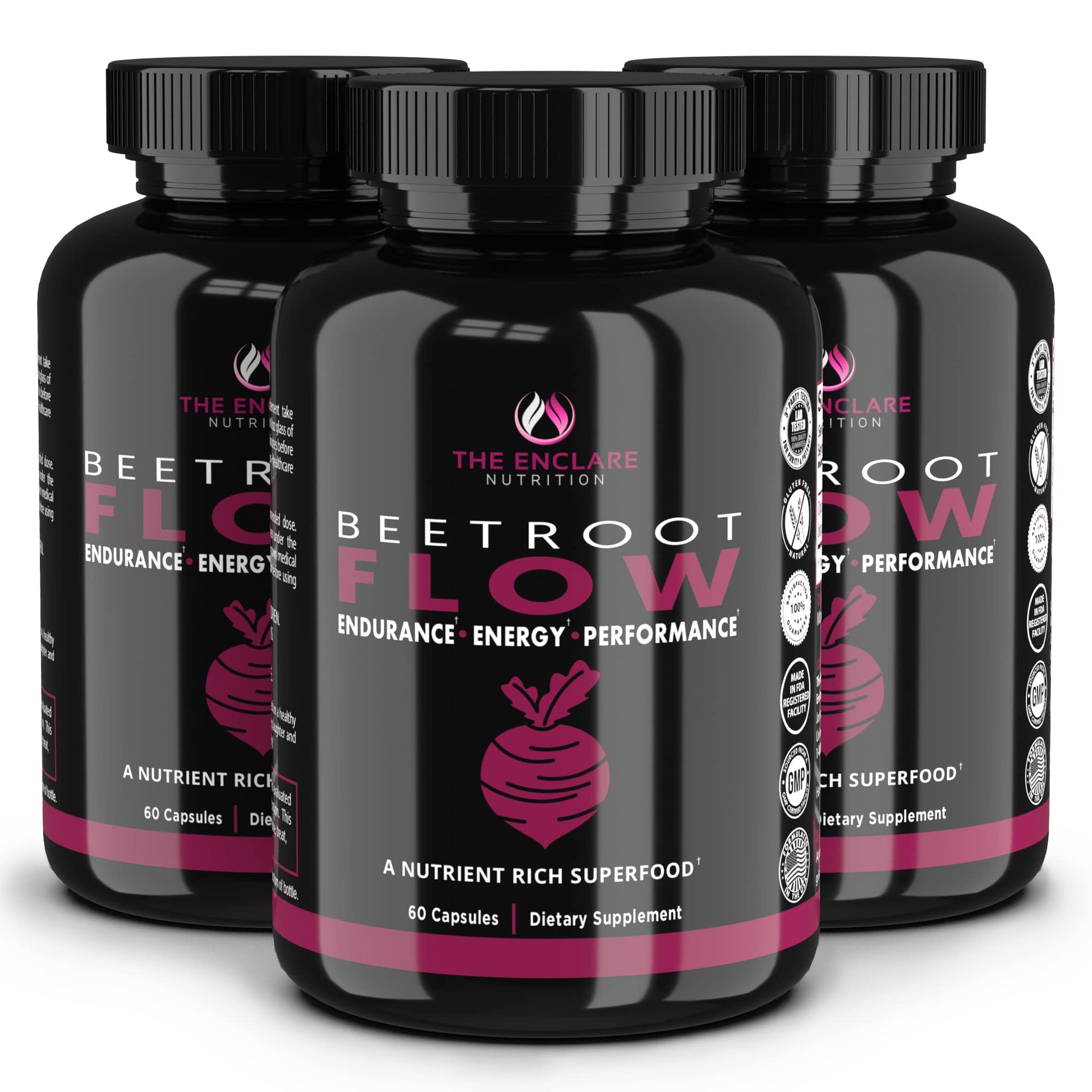 THE ENCLARE NUTRITION Beet Root Powder Capsules, 120 Capsules