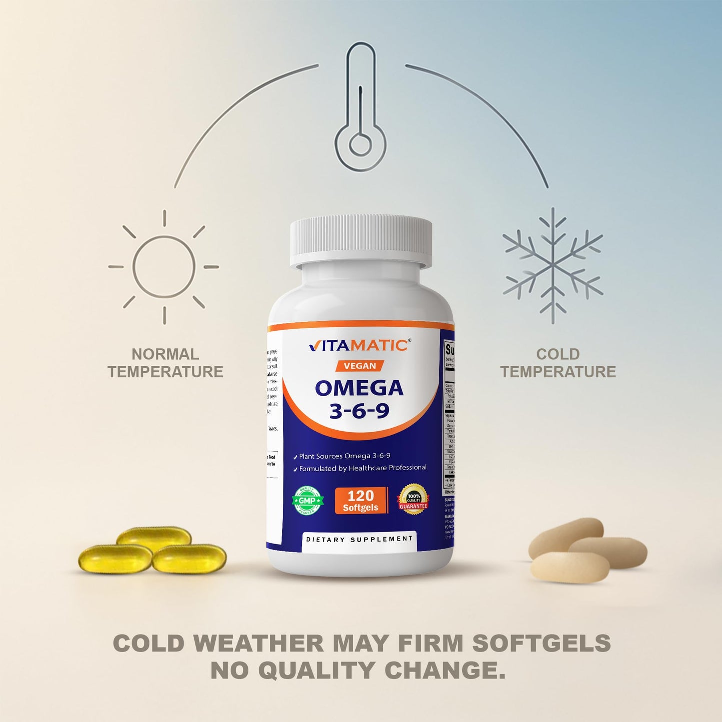 Vitamatic Vegan Omega 3-6-9 Complex 1250mg Softgel, 120 Softgels