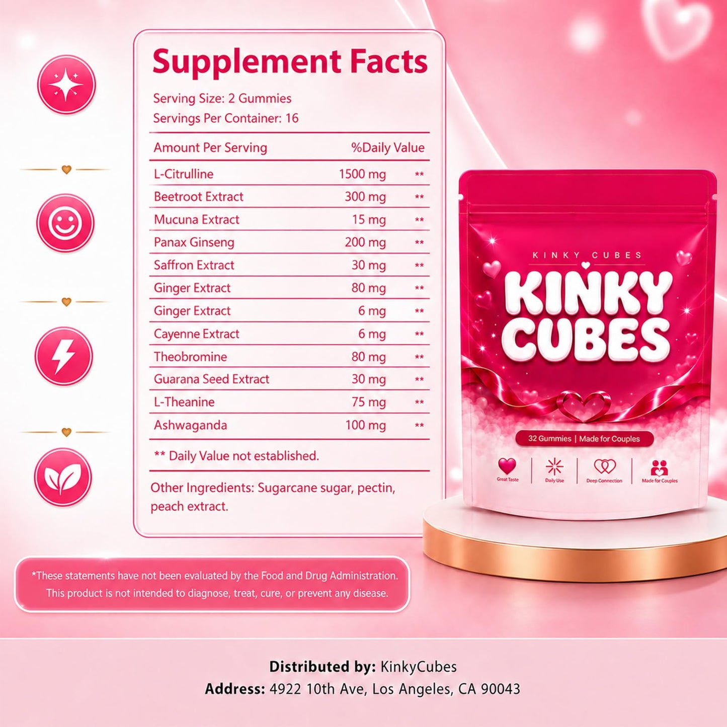 KINKY CUBES Capsule Vitamin & Mineral Supplements, 1 Count
