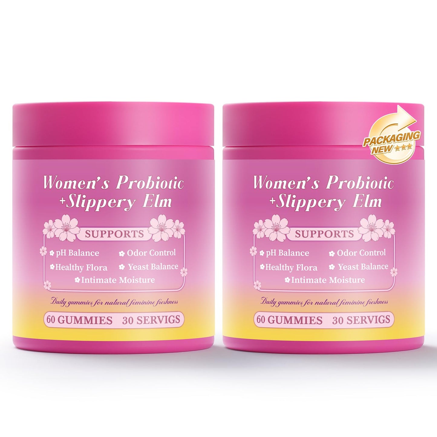 BOSNETHUINH Her Juicy Feminine Probiotics Gummies with Slippery Elm Supports pH Balance Gut Health & Immune System Promote Vaginal Health for Women 120 Gummies