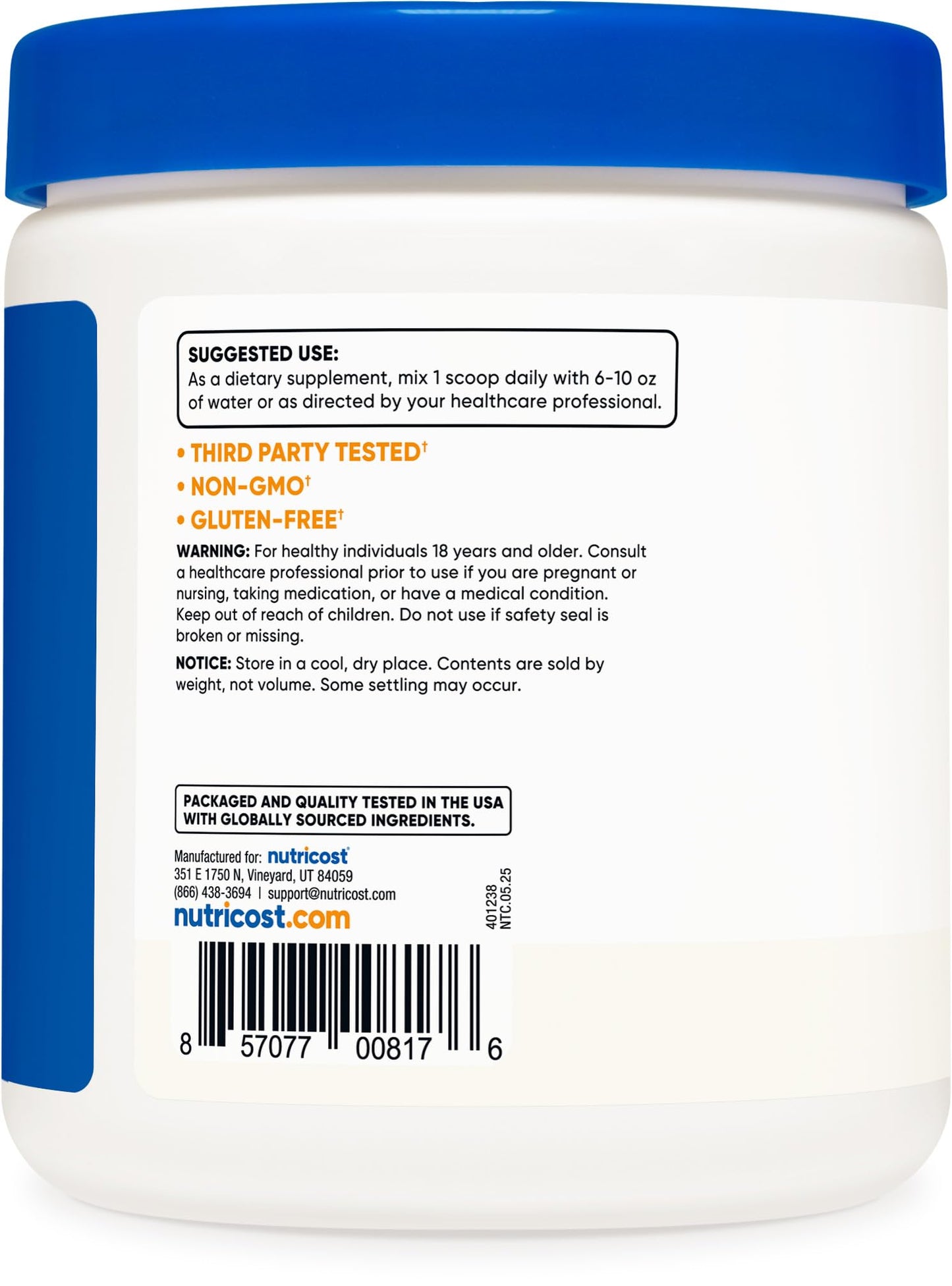 Nutricost L-Citrulline (Base) Powder 8.9 Ounce