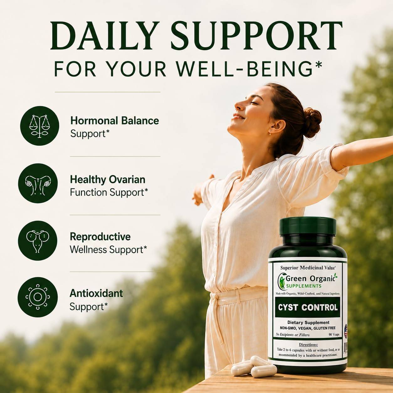 Green Organic Supplements Cyst, Breast Cyst Capsule 450 Capsules