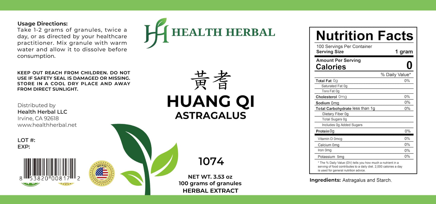Health Herbal Huang Qi/Astragalus Root Powder, 3.53 oz