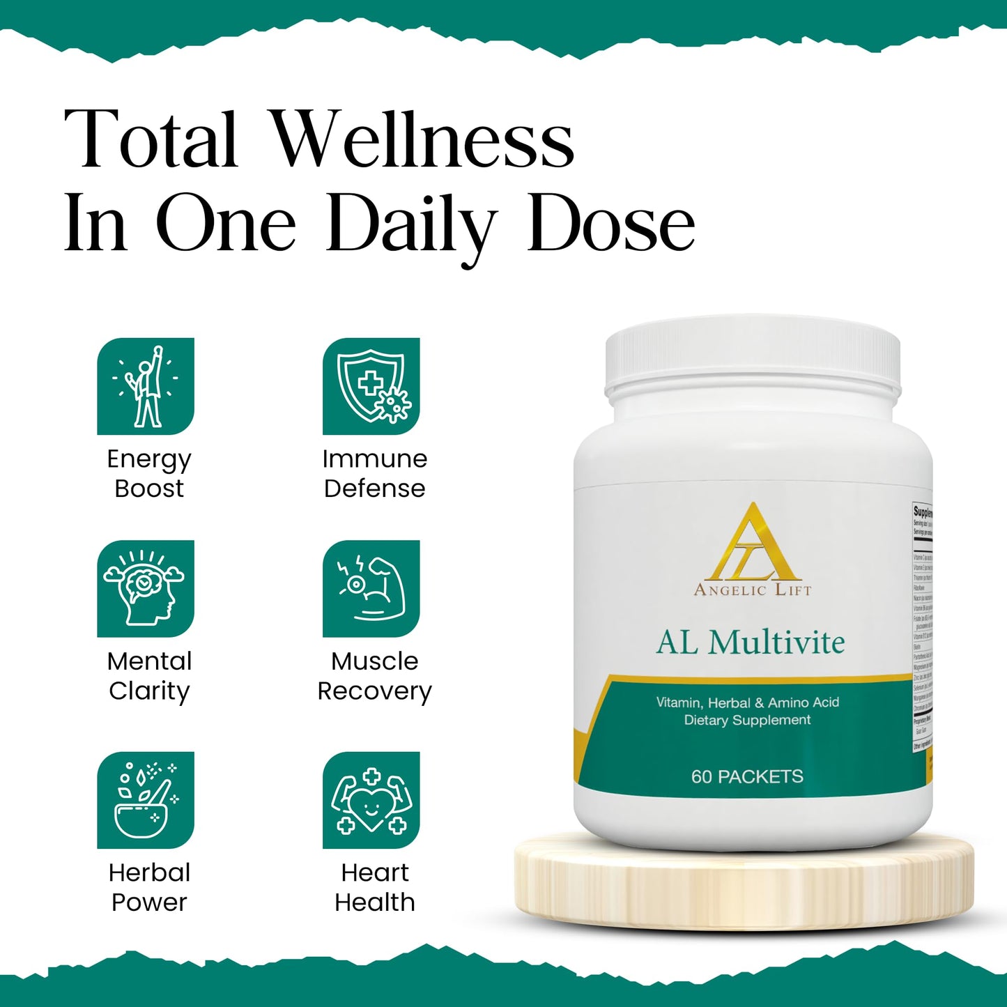 ANGELIC LIFT AL Multivite Daily Multivitamin with Herbal & Amino Acid Complex Energy Immunity & Metabolism Support Capsule 1