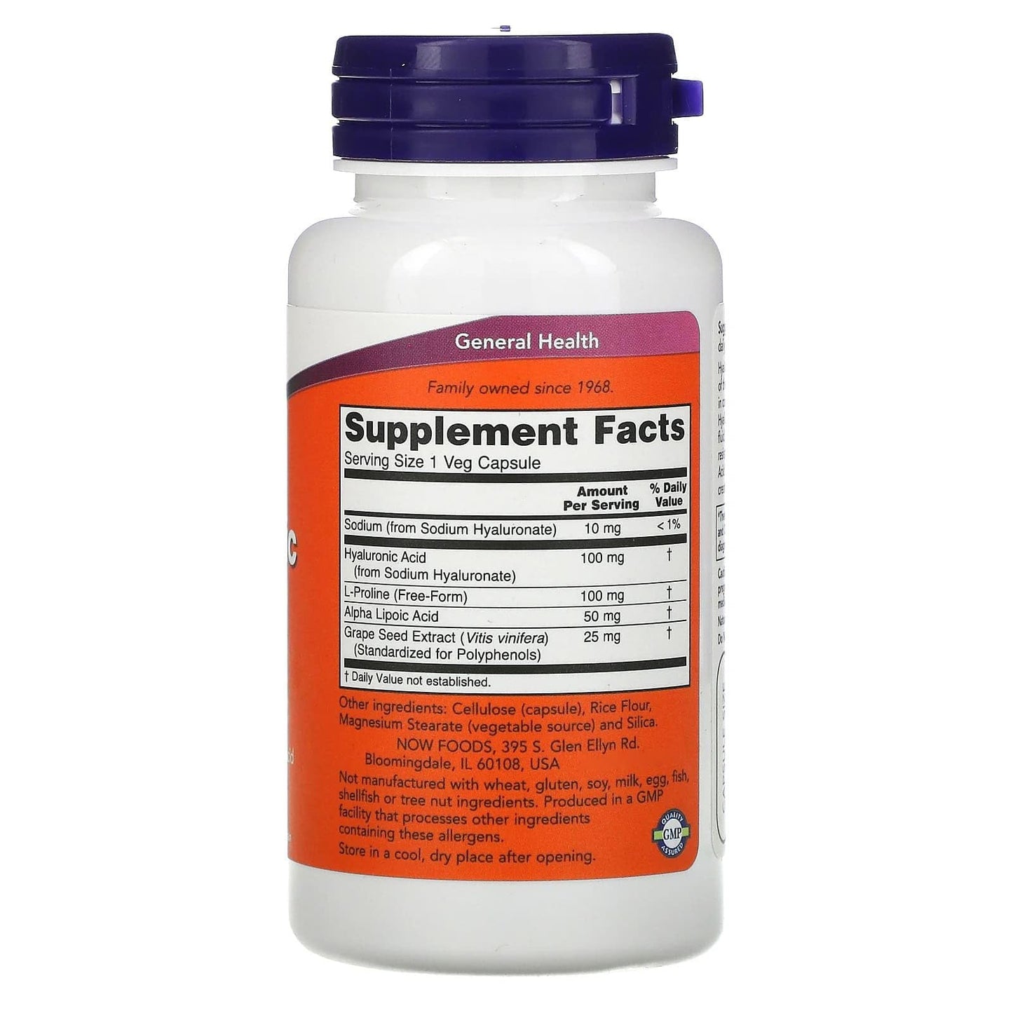 NOW Foods Hyaluronic Acid 100mg Capsule 120 VegiCaps
