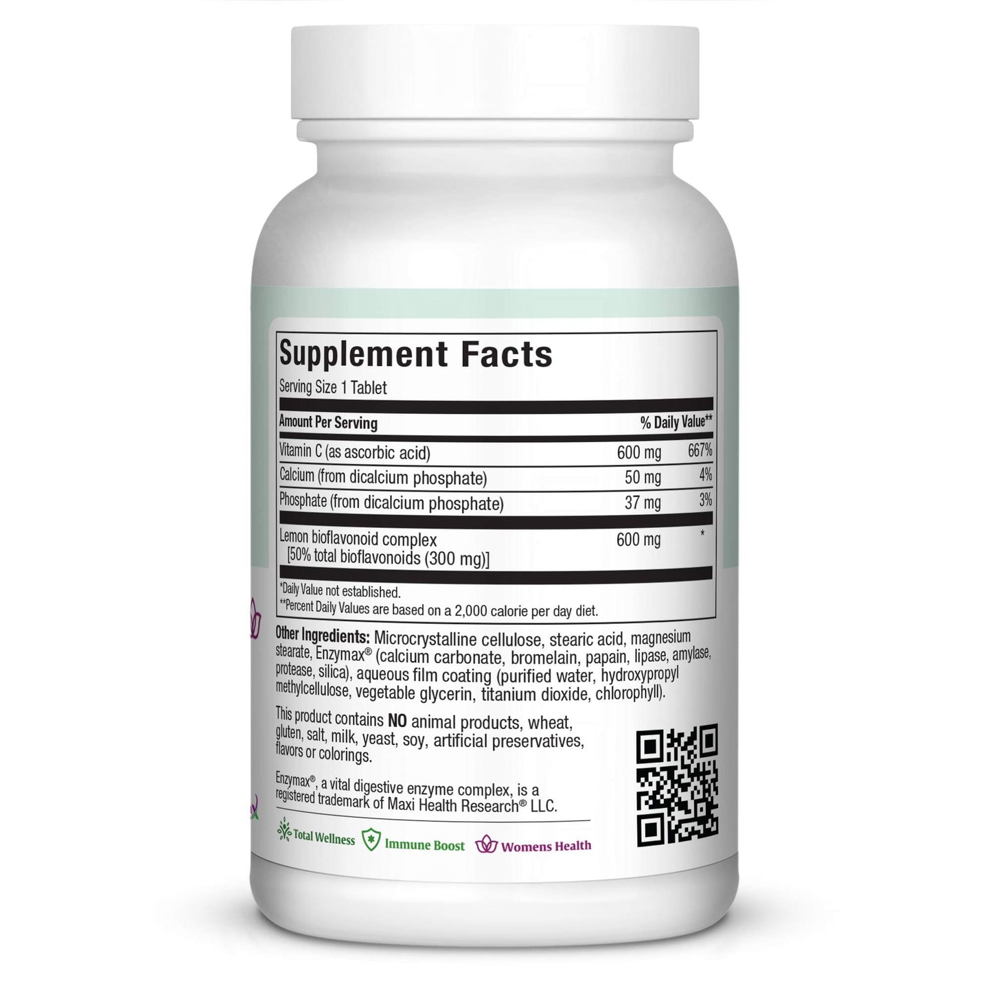 Maxi Health Vitamin C Complex 600 mg Supplement Tablets, 90 Count