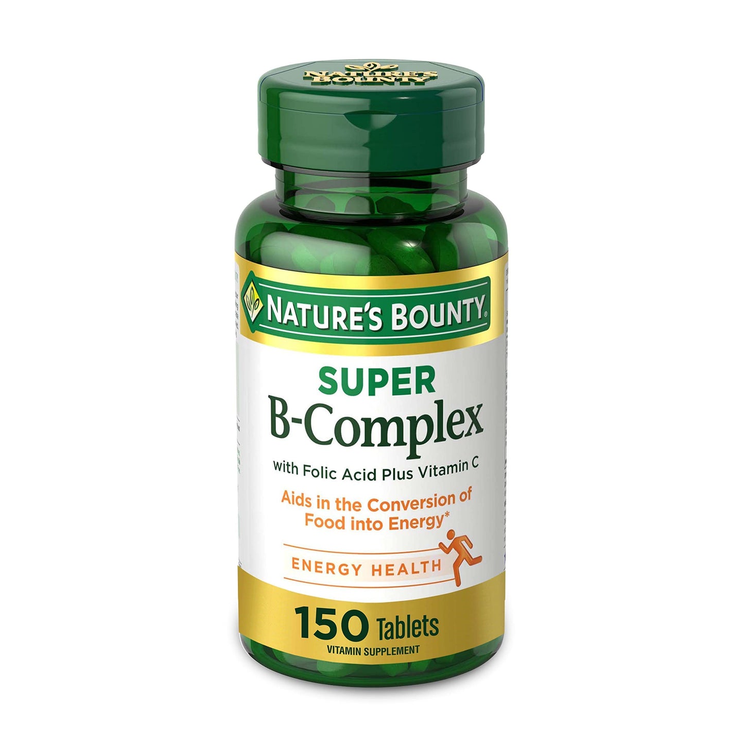 Nature's Bounty Super B Complex with Vitamin C & Folic Acid, Immune & Energy Support Tablets 150
