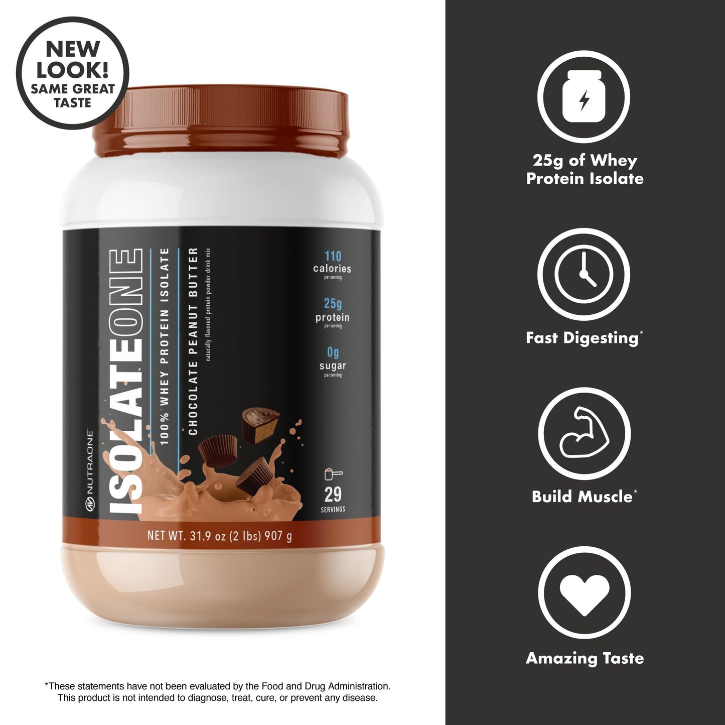 NutraOne IsolateOne Whey Protein Isolate Powder 31.9 Servings