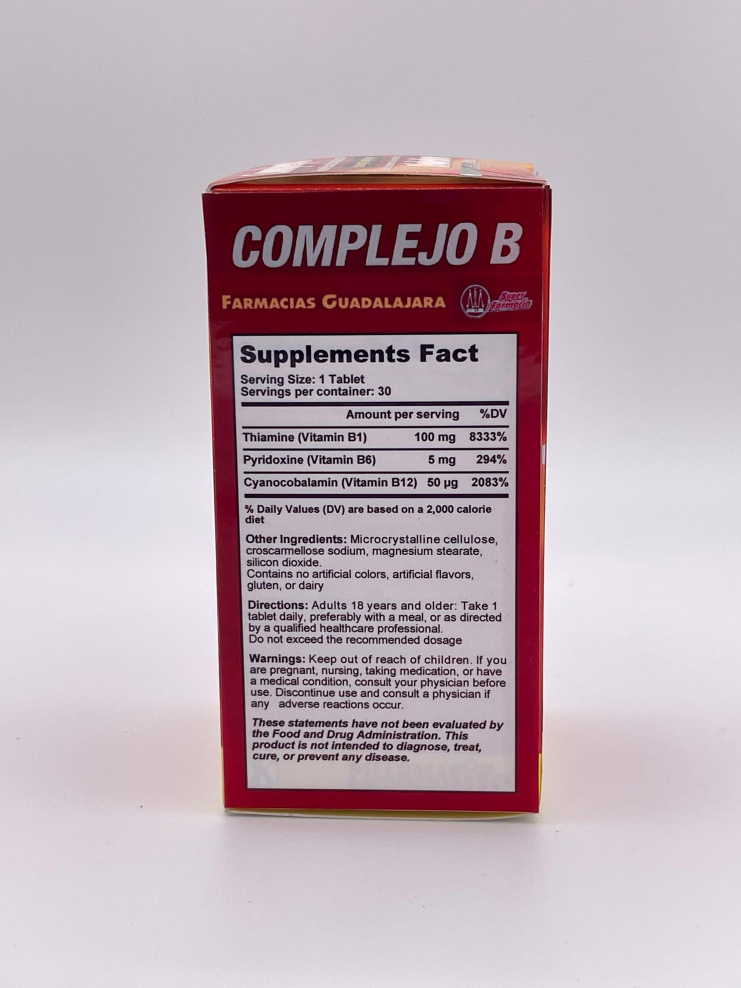 Generic B-Complex Vitamin Tablets, 30 Count