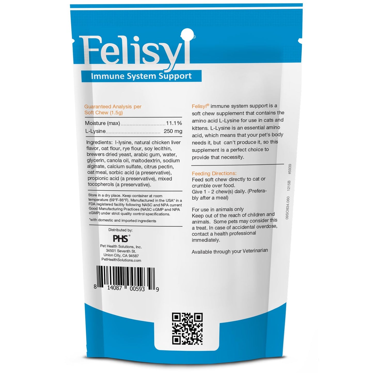 Pet Health Solutions L-Lysine for Cats Tablets, 1 Tablet