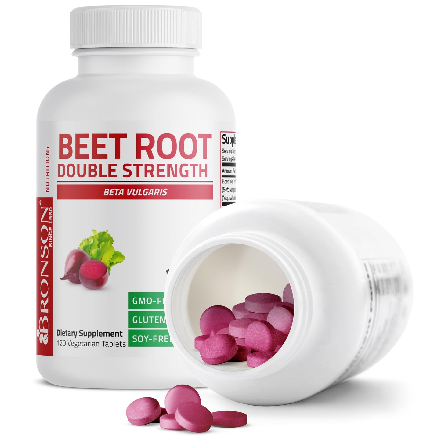 Bronson Beet Root Double Strength Non-GMO Tablet 120 Count