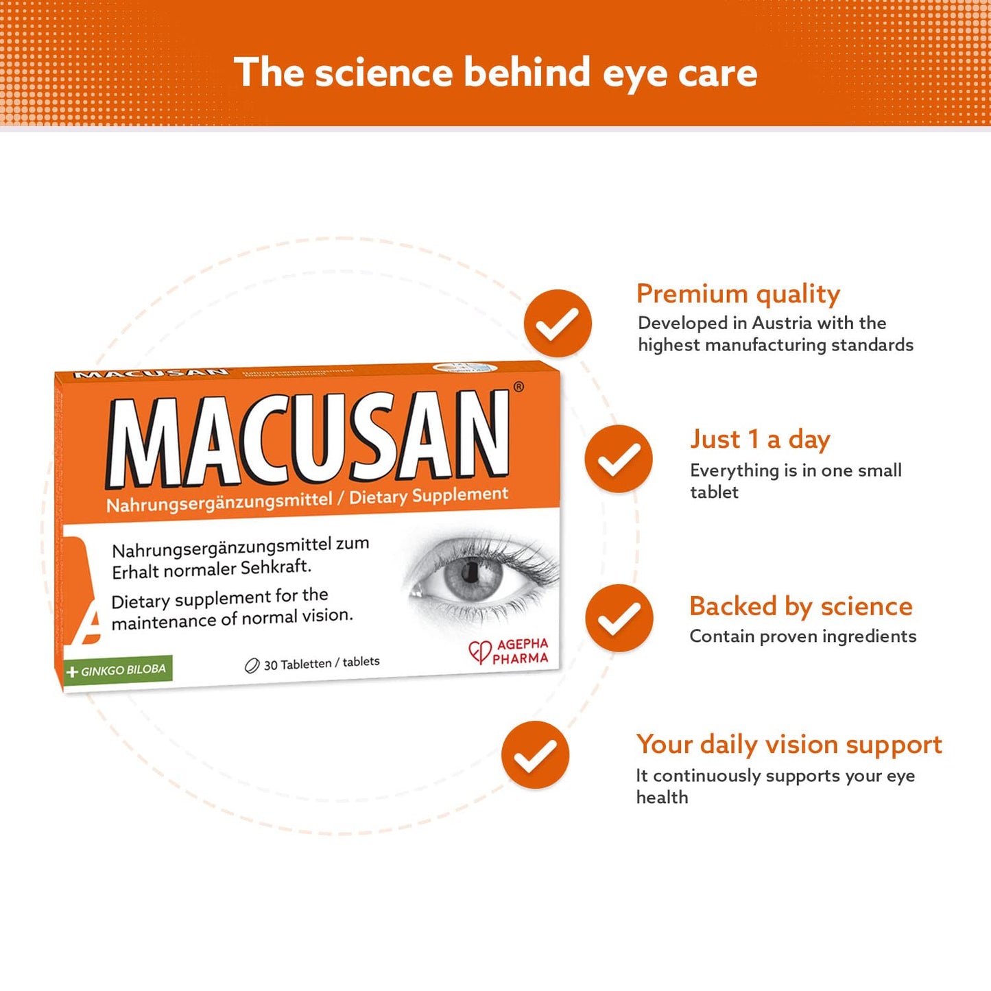 MACUSAN Dry Eye Tablets for Age-Related Eye Health Problems Tablet 0.0353