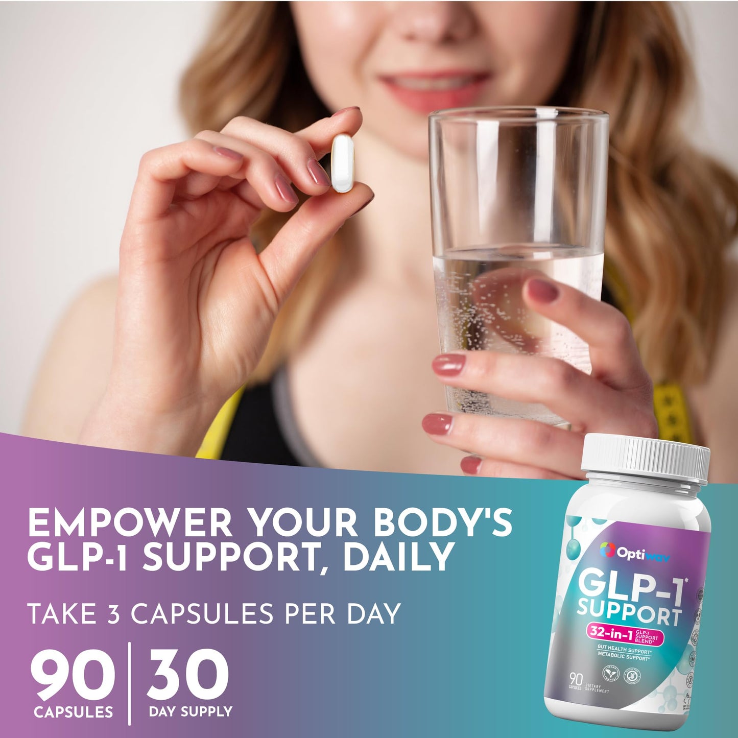 Optiwav GLP-1 Support Supplement for Weight Loss Capsule 90 Count