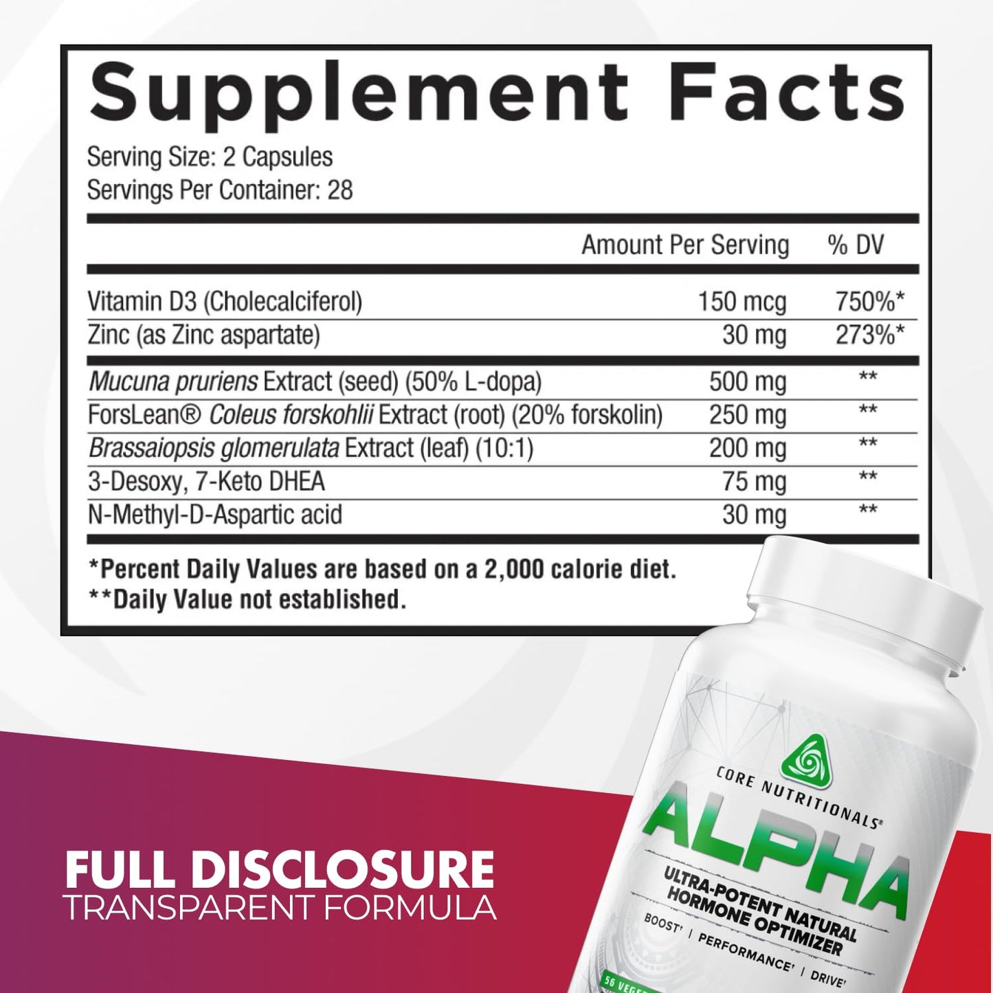 Core Nutritionals Alpha Natural Hormone Optimizer Capsules, 56 Count