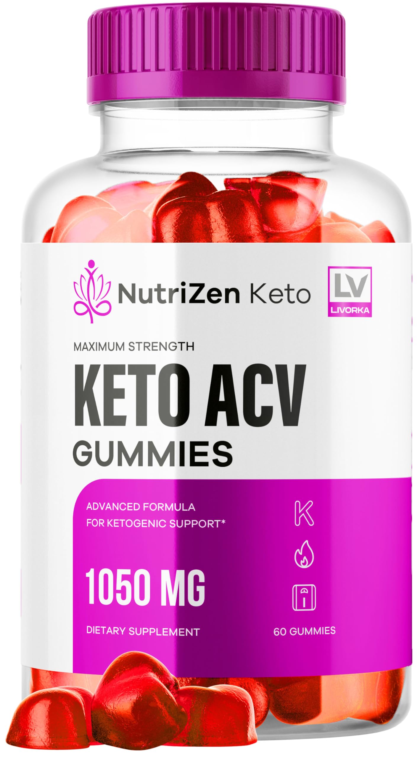 LIVORKA Nutrizen Keto ACV Gummies, 60 Count