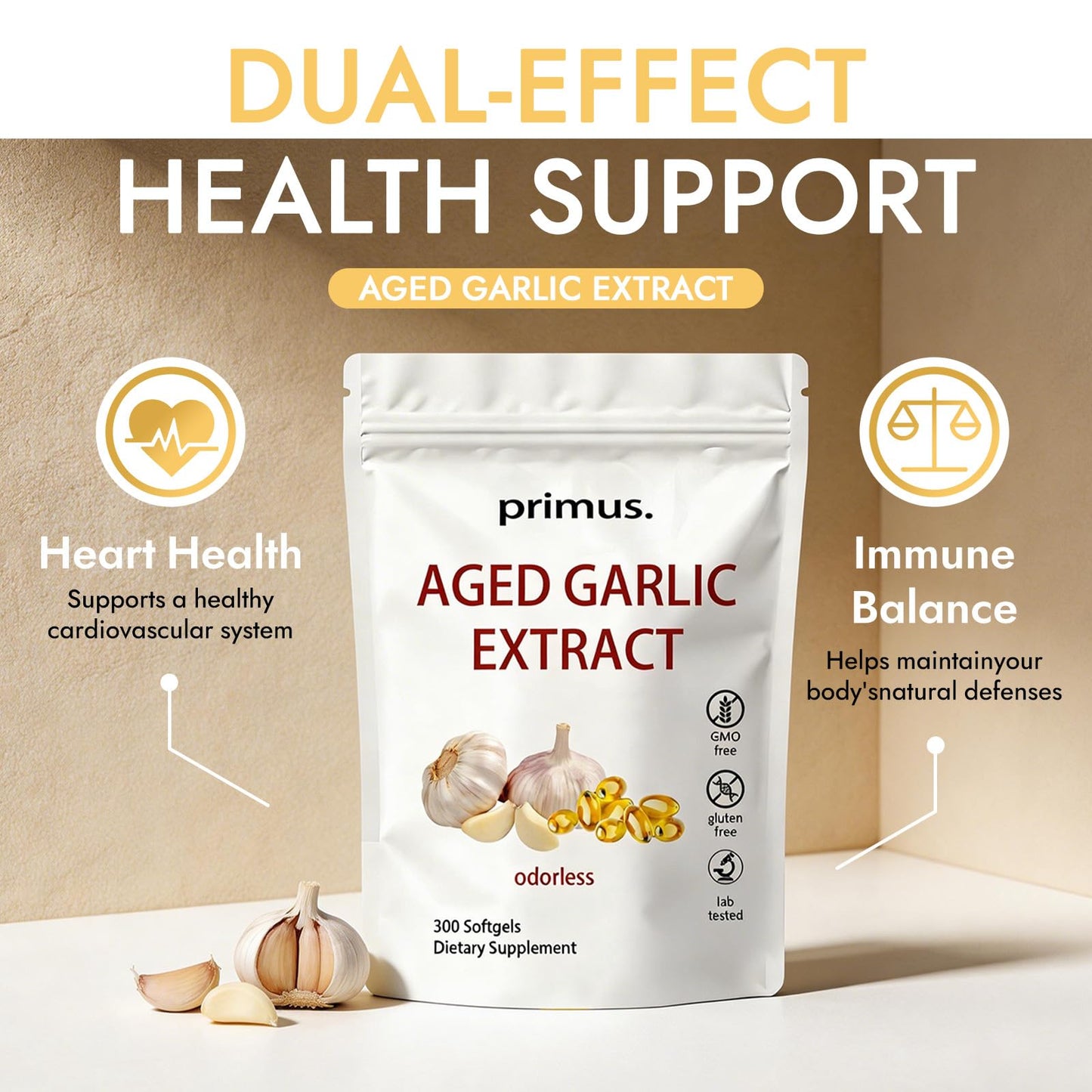 Primus.Labs Aged Garlic 24 Month Aged Softgels 300