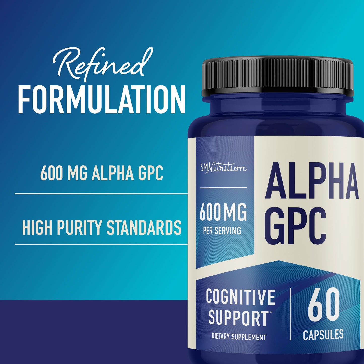 Smoky Mountain Naturals, LLC Alpha GPC 600 mg Brain & Memory Support Supplement Capsule 60 Count