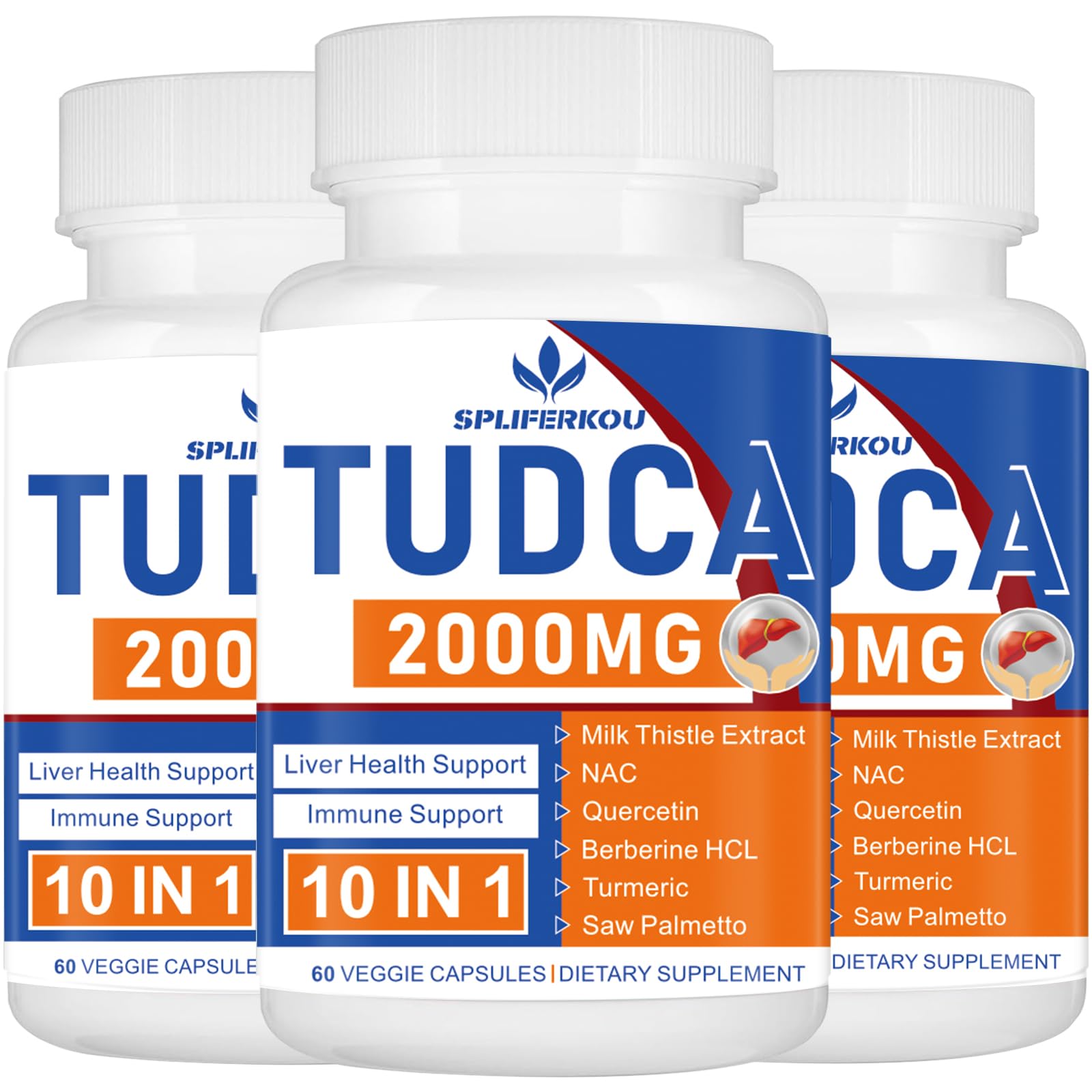 Spliferkou 2000mg Tudca Liver Support Capsule, 180 Capsules