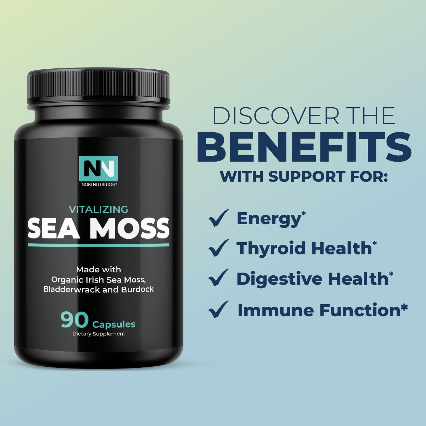 Nobi Nutrition Irish Sea Moss Capsules 90 Count