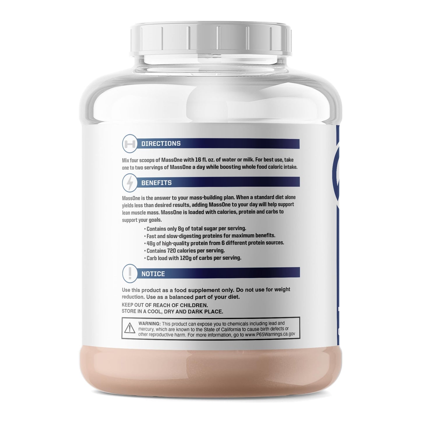 NutraOne Massone Mass Gainer Protein Powder 6.99 lb
