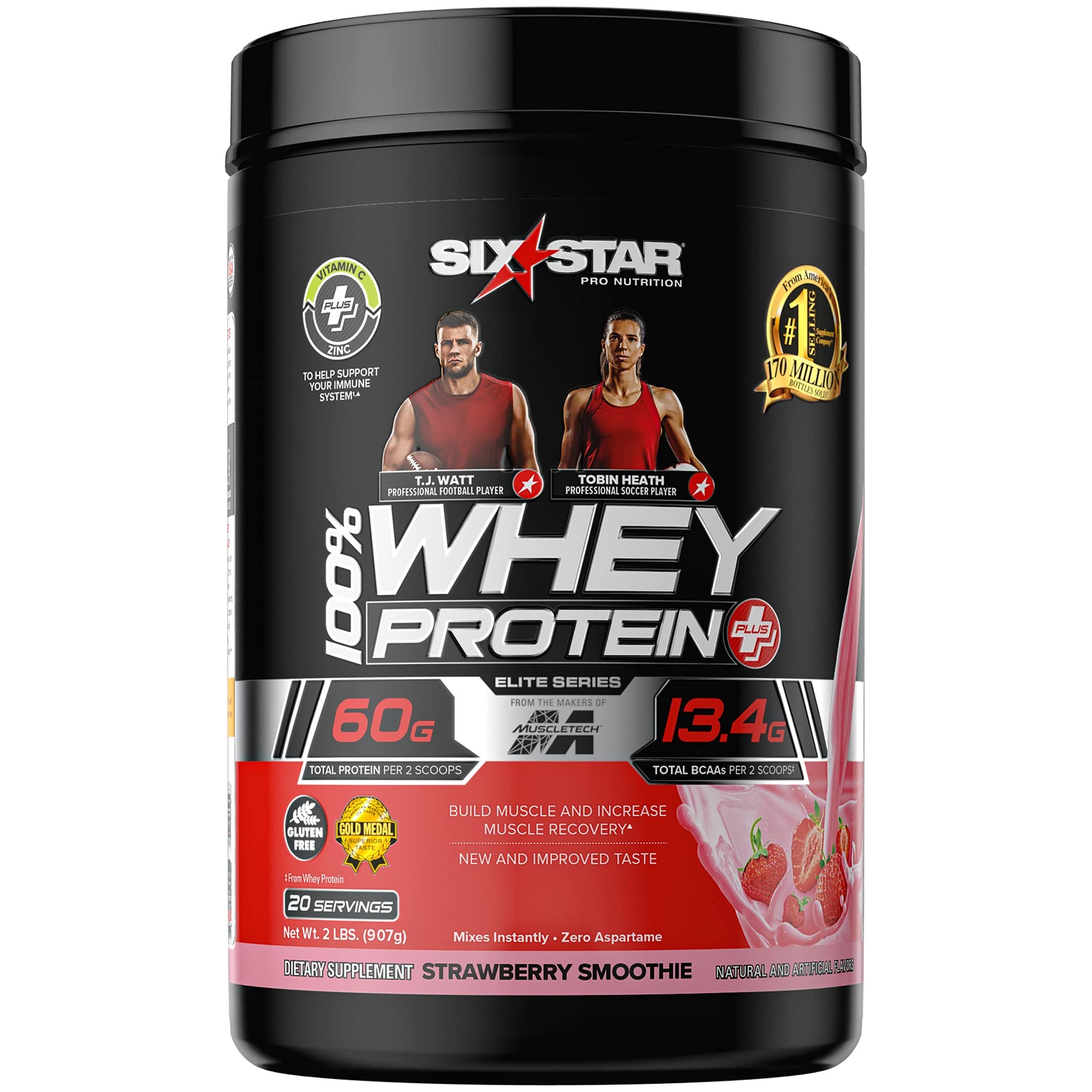 Six Star Whey Protein Plus Powder Strawberry 32 oz